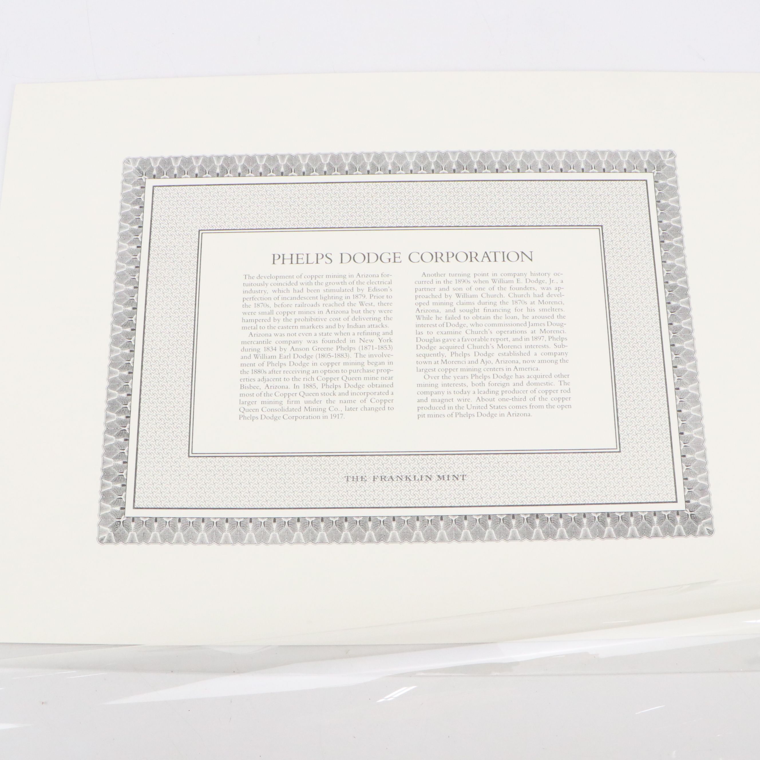 White Motor and Phelps Dodge Stock Certificates, Mid-20th Century