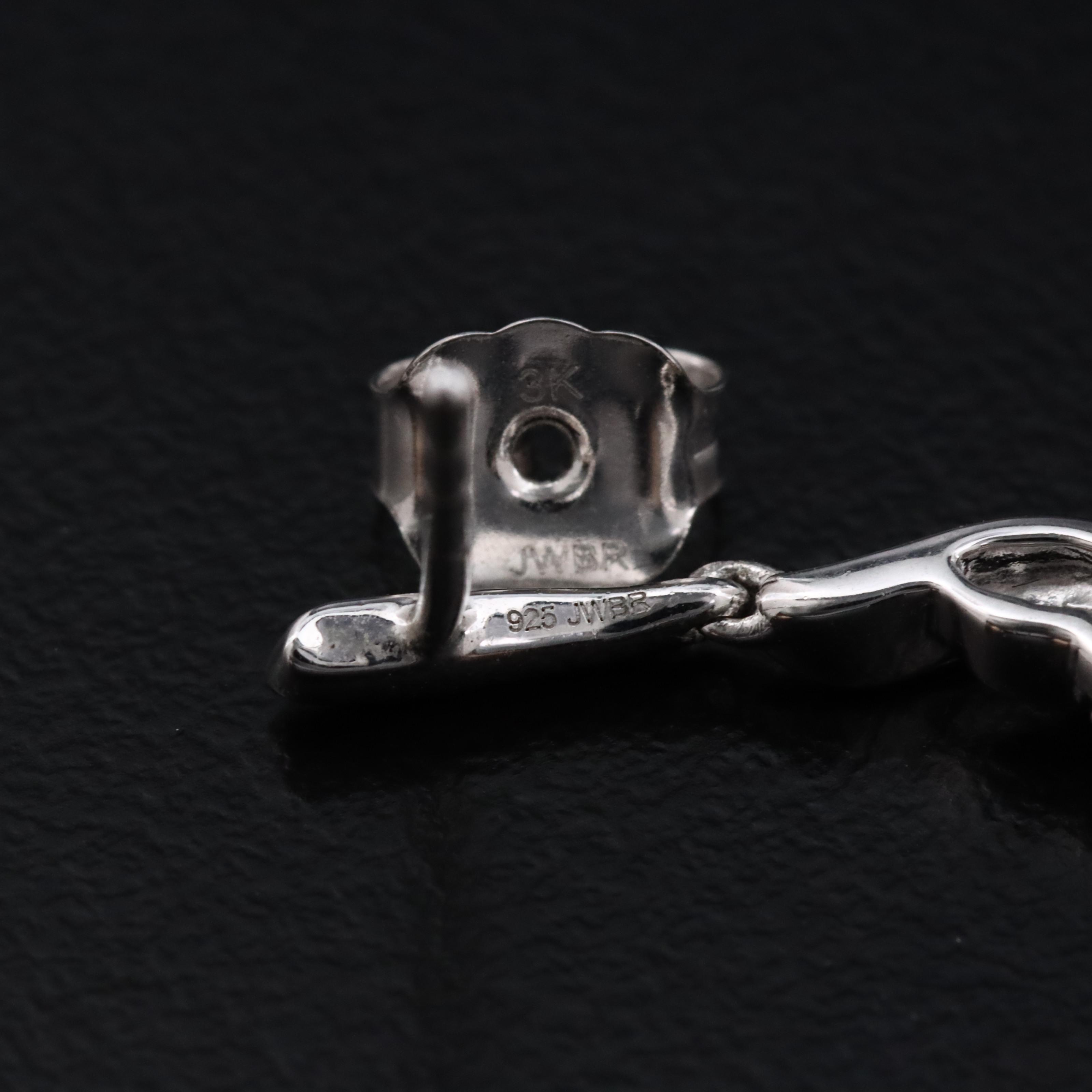 Sterling Diamond Drop Earrings