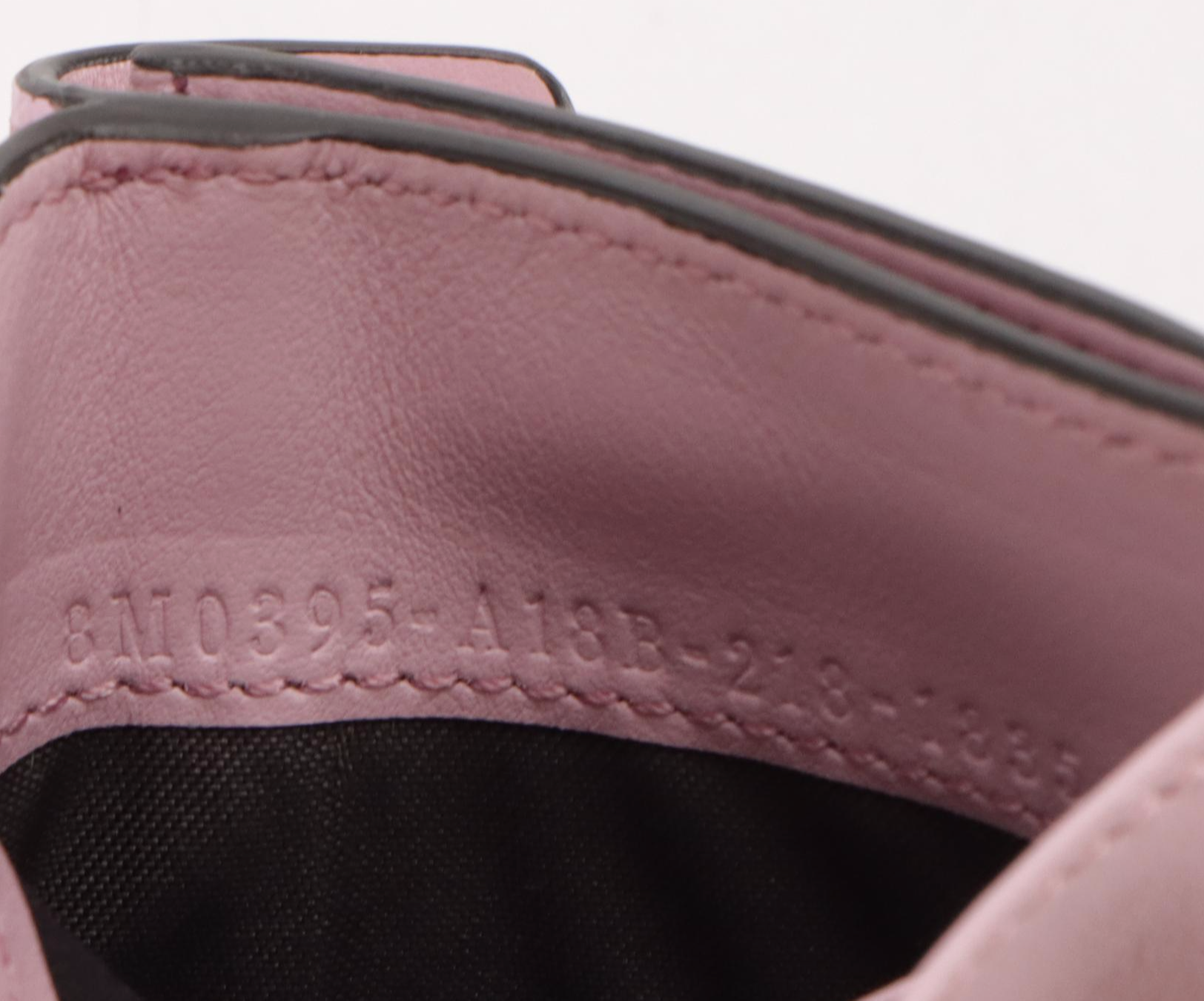 Fendi "F is Fendi" Trifold Compact Wallet in Pink Grained Leather