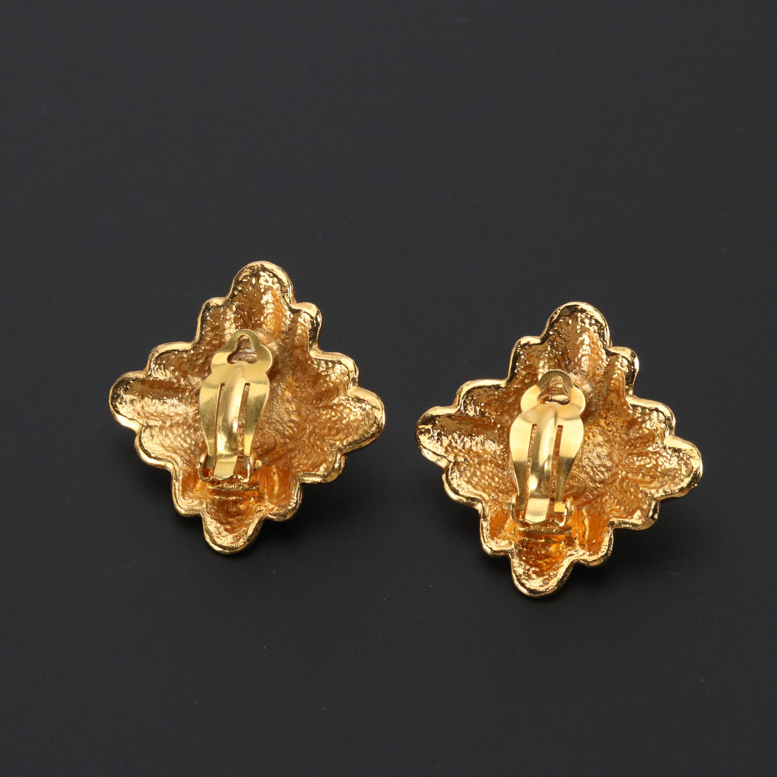 Chanel Vintage Faux Pearl Clip Earrings