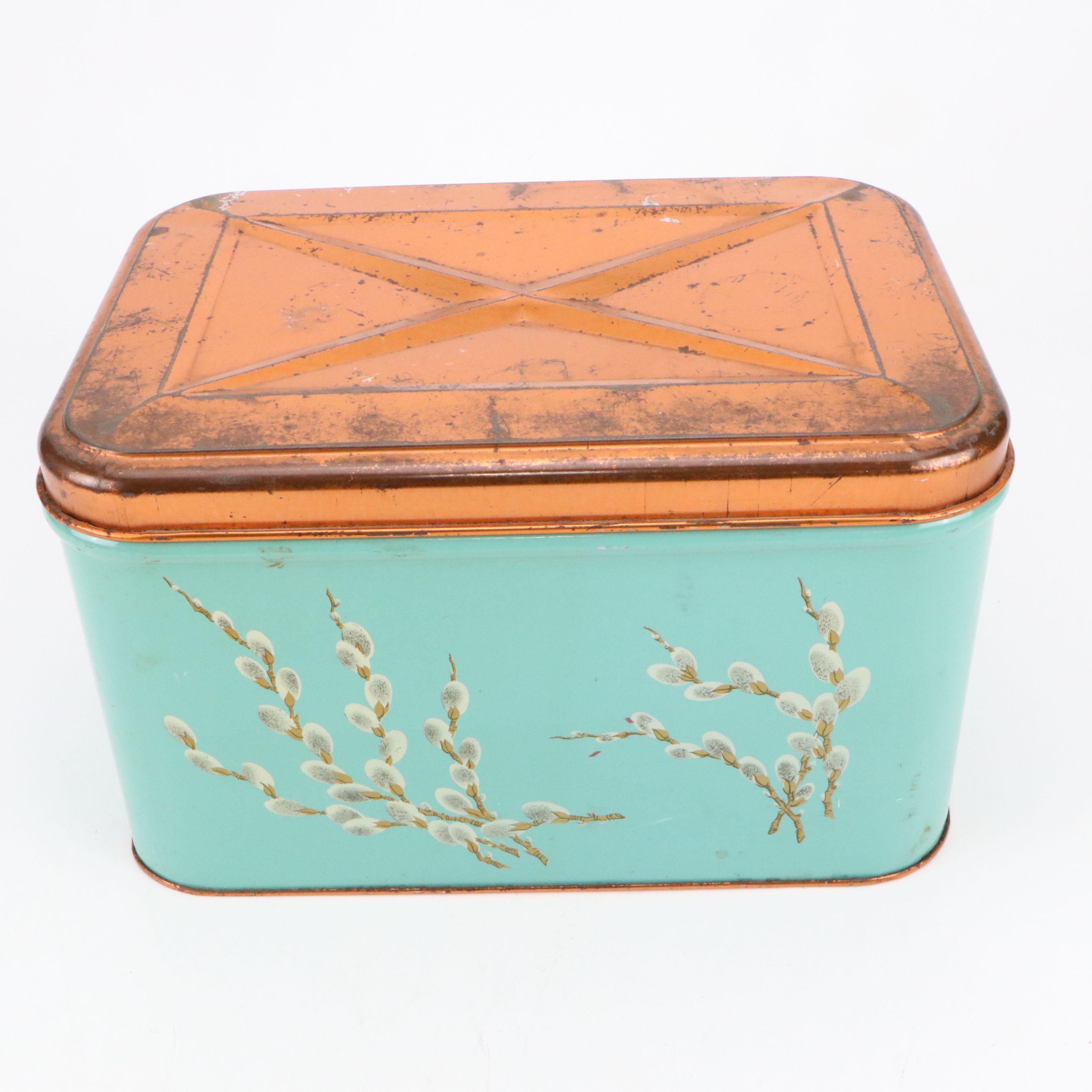 National Can Co. Tin Bread Box with Velvet Tobacco Can and More Canisters
