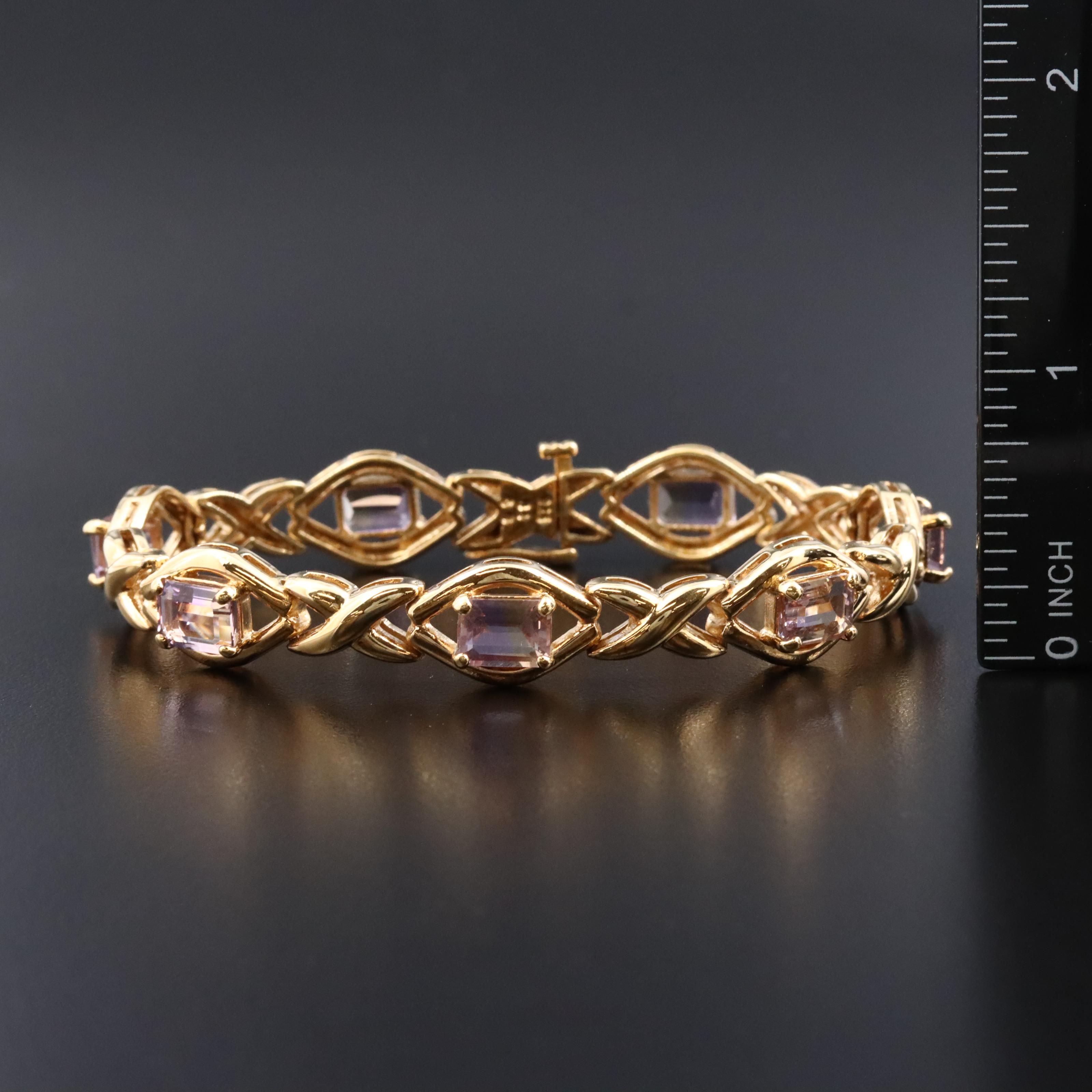 Sterling Ametrine and Amethyst Bracelet