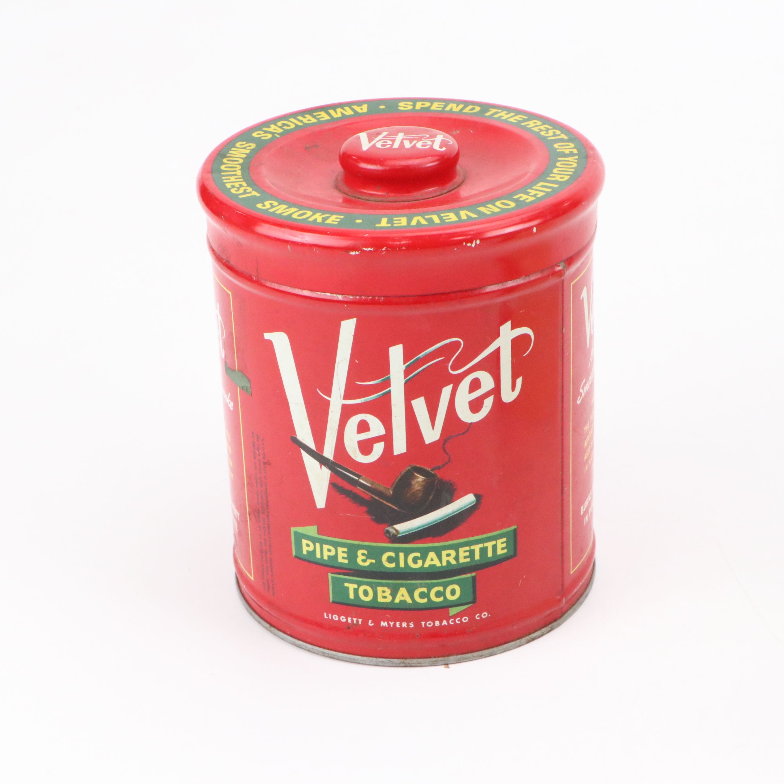 National Can Co. Tin Bread Box with Velvet Tobacco Can and More Canisters