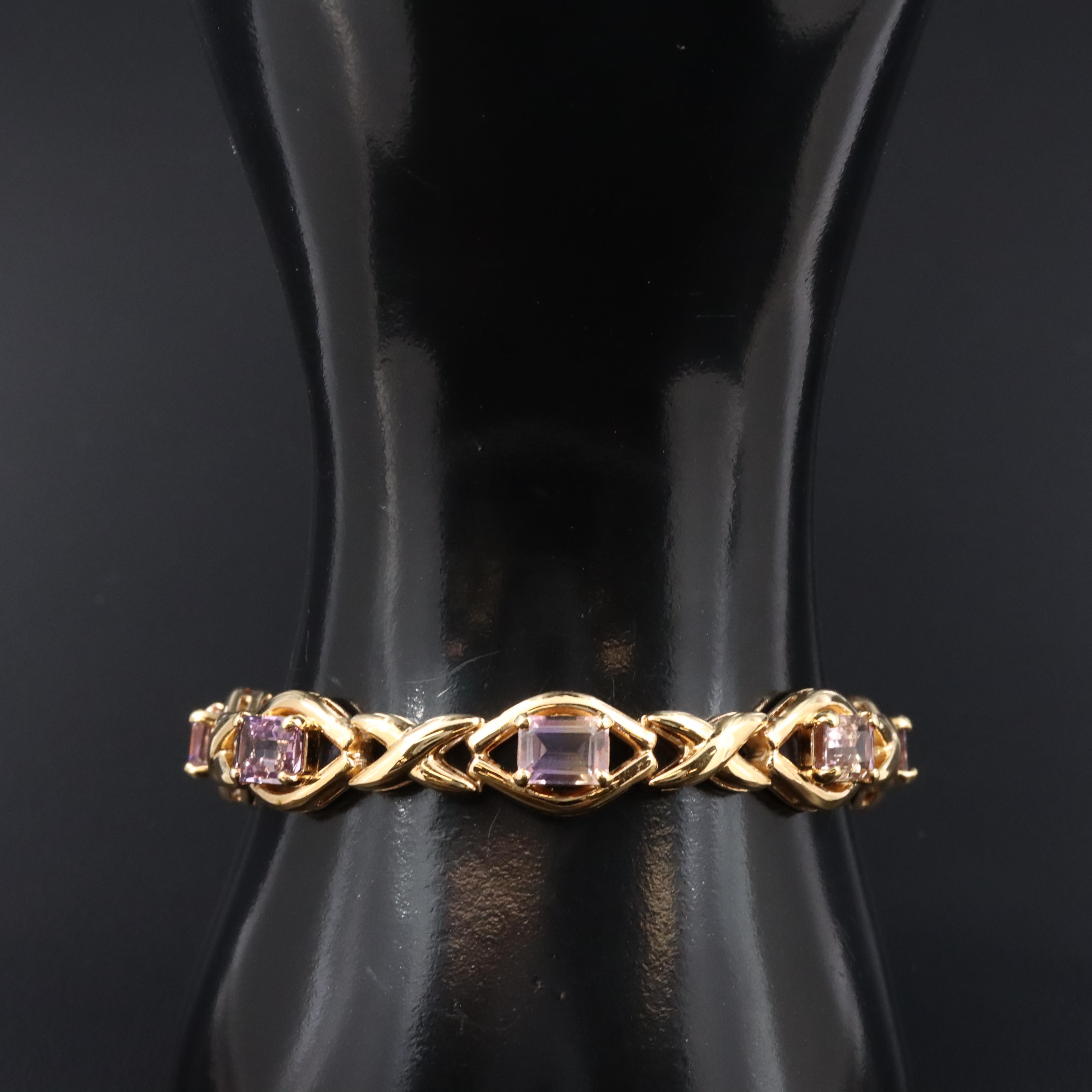 Sterling Ametrine and Amethyst Bracelet