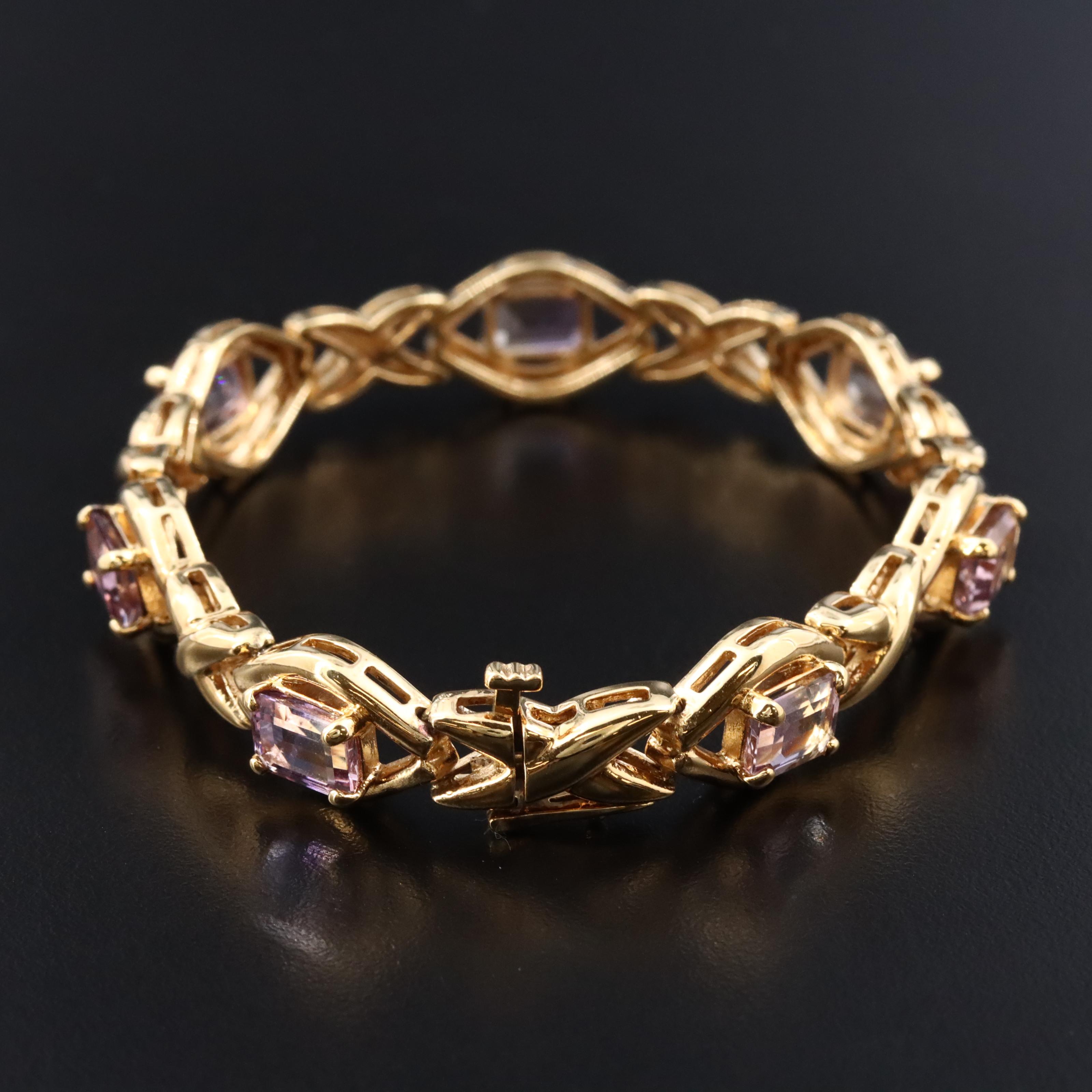 Sterling Ametrine and Amethyst Bracelet