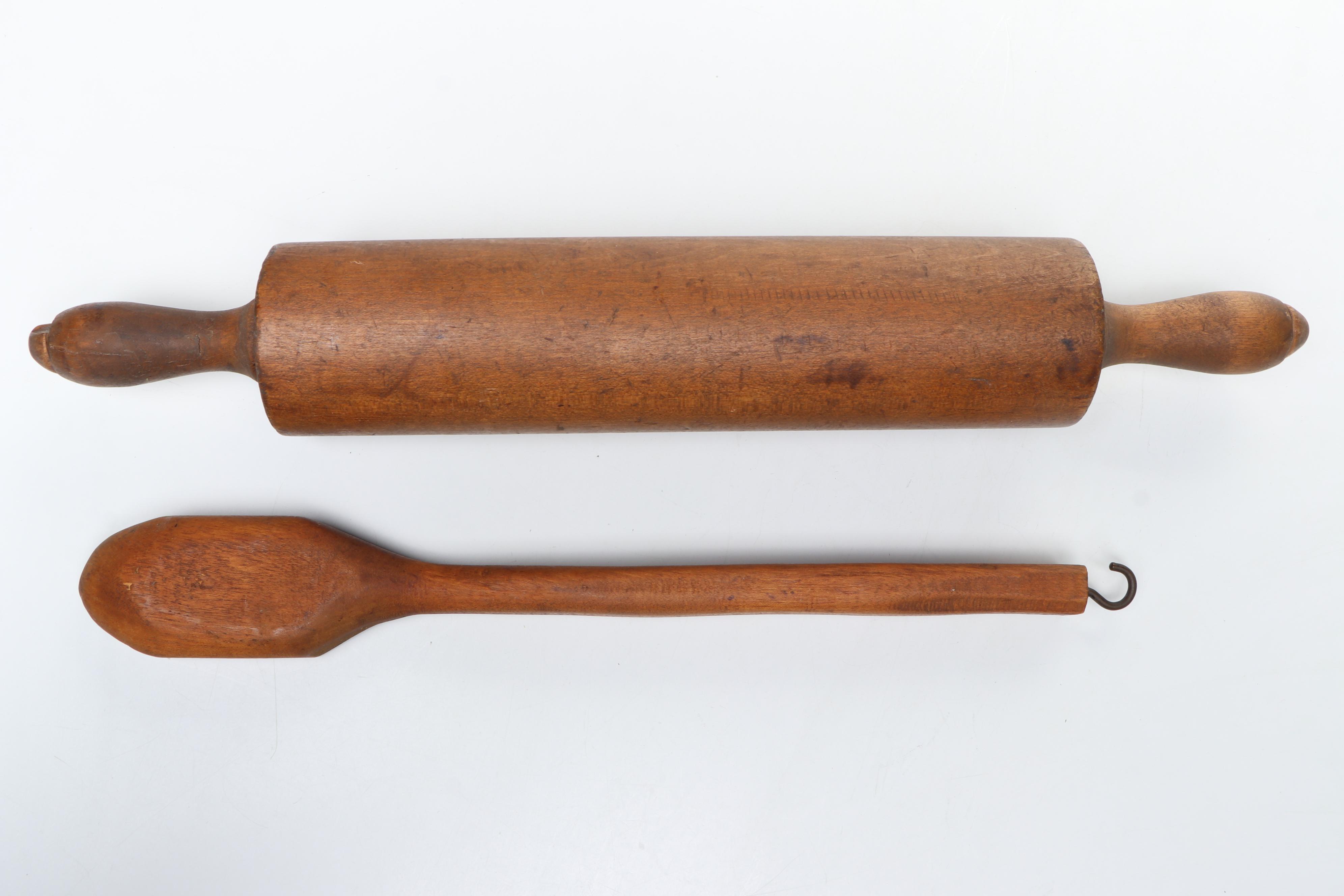 Edison Electric Hotpoint Toaster with Wooden Kitchen Utensils and Pie Pan