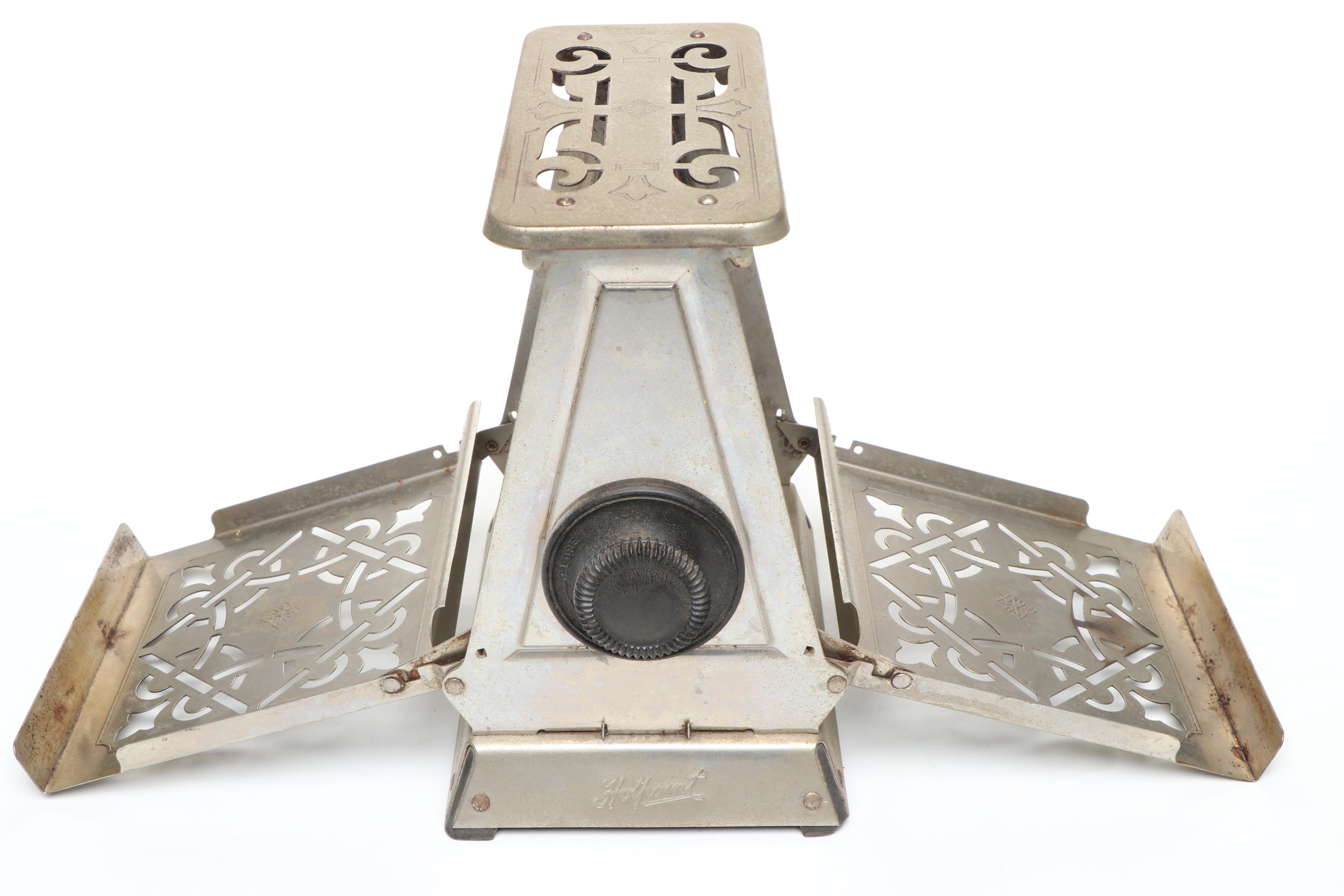 Edison Electric Hotpoint Toaster with Wooden Kitchen Utensils and Pie Pan