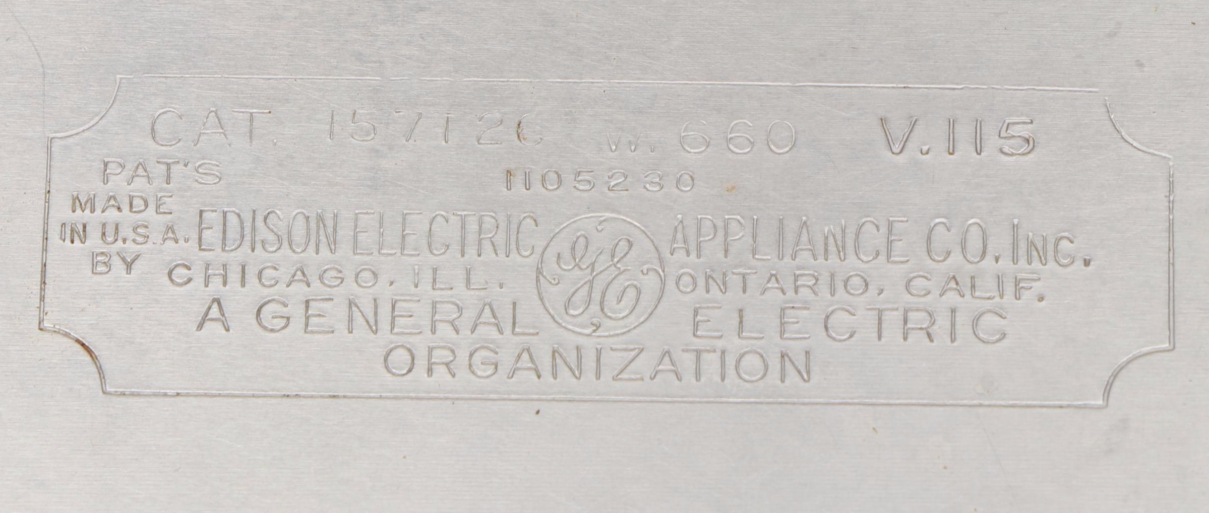 Edison Electric Hotpoint Toaster with Wooden Kitchen Utensils and Pie Pan