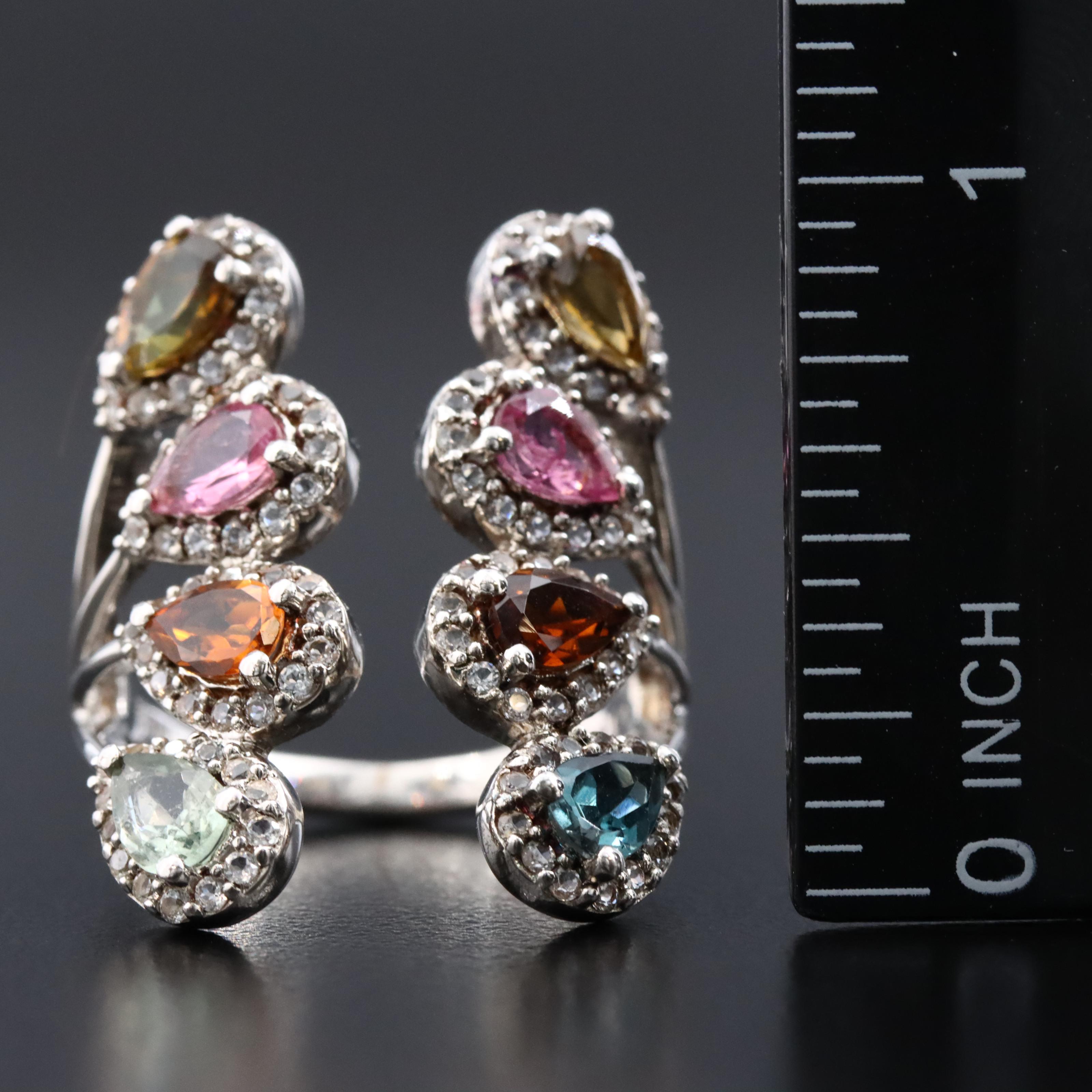 Sterling Tourmaline and White Topaz Ring