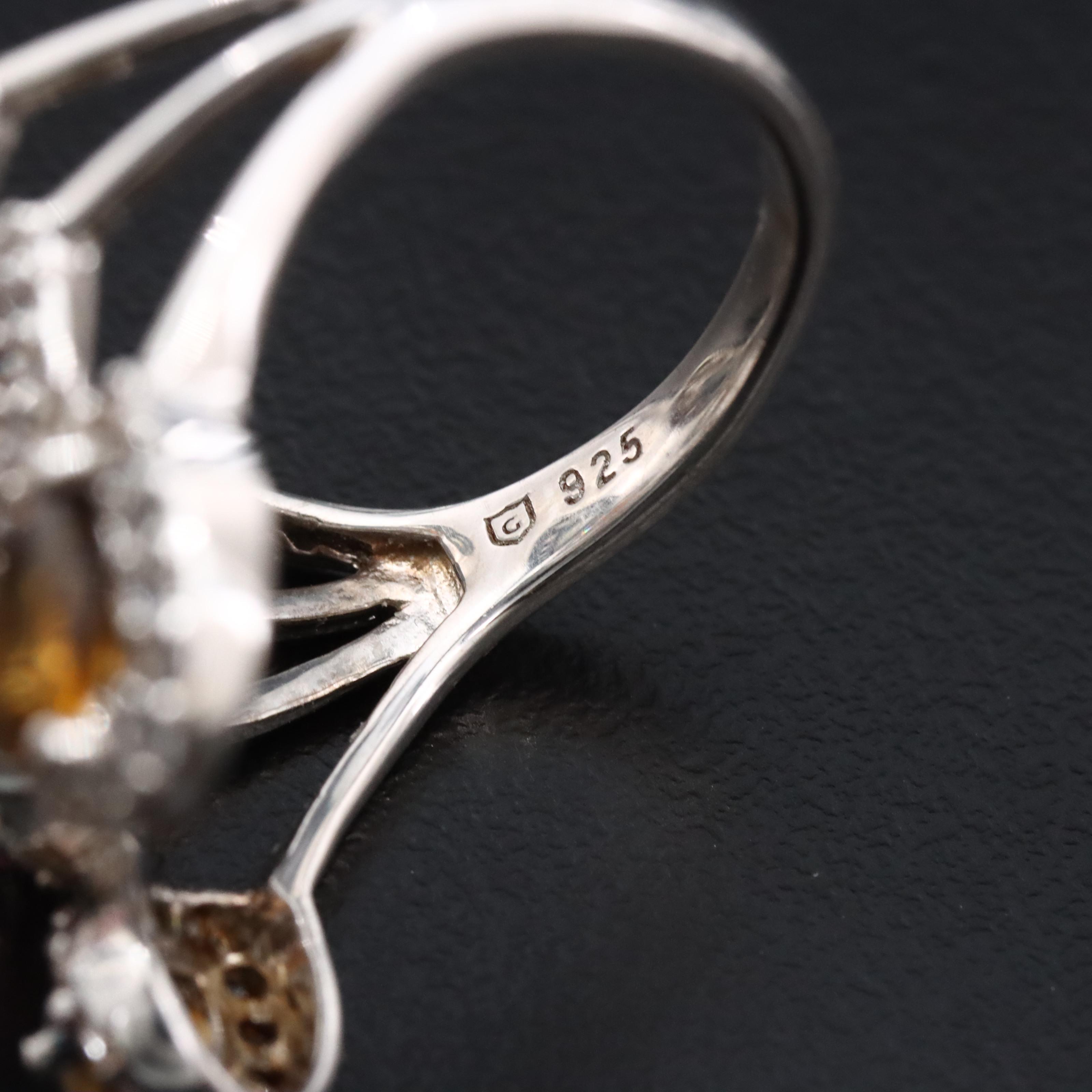 Sterling Tourmaline and White Topaz Ring