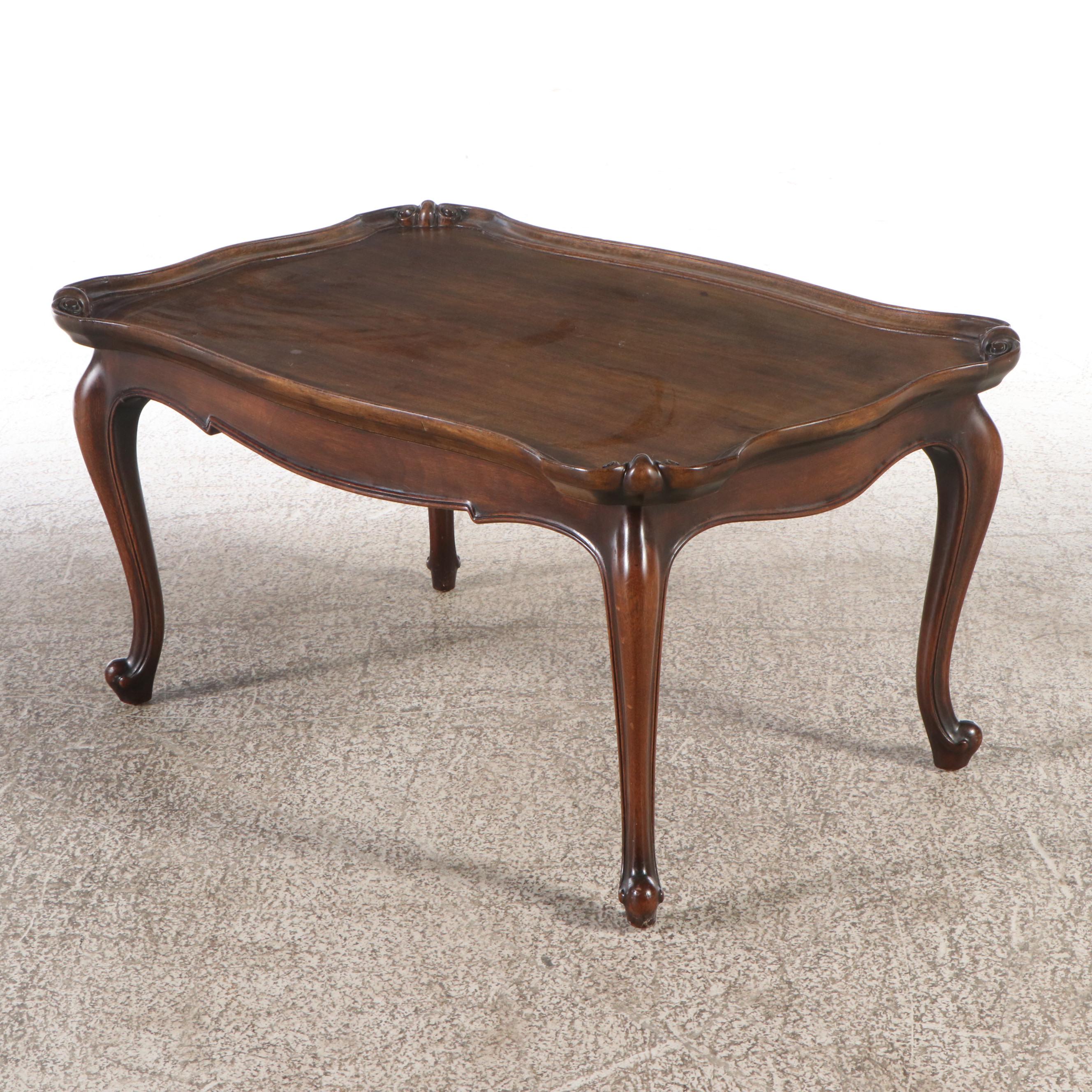 French Provincial Style Walnut Coffee Table, 20th Century