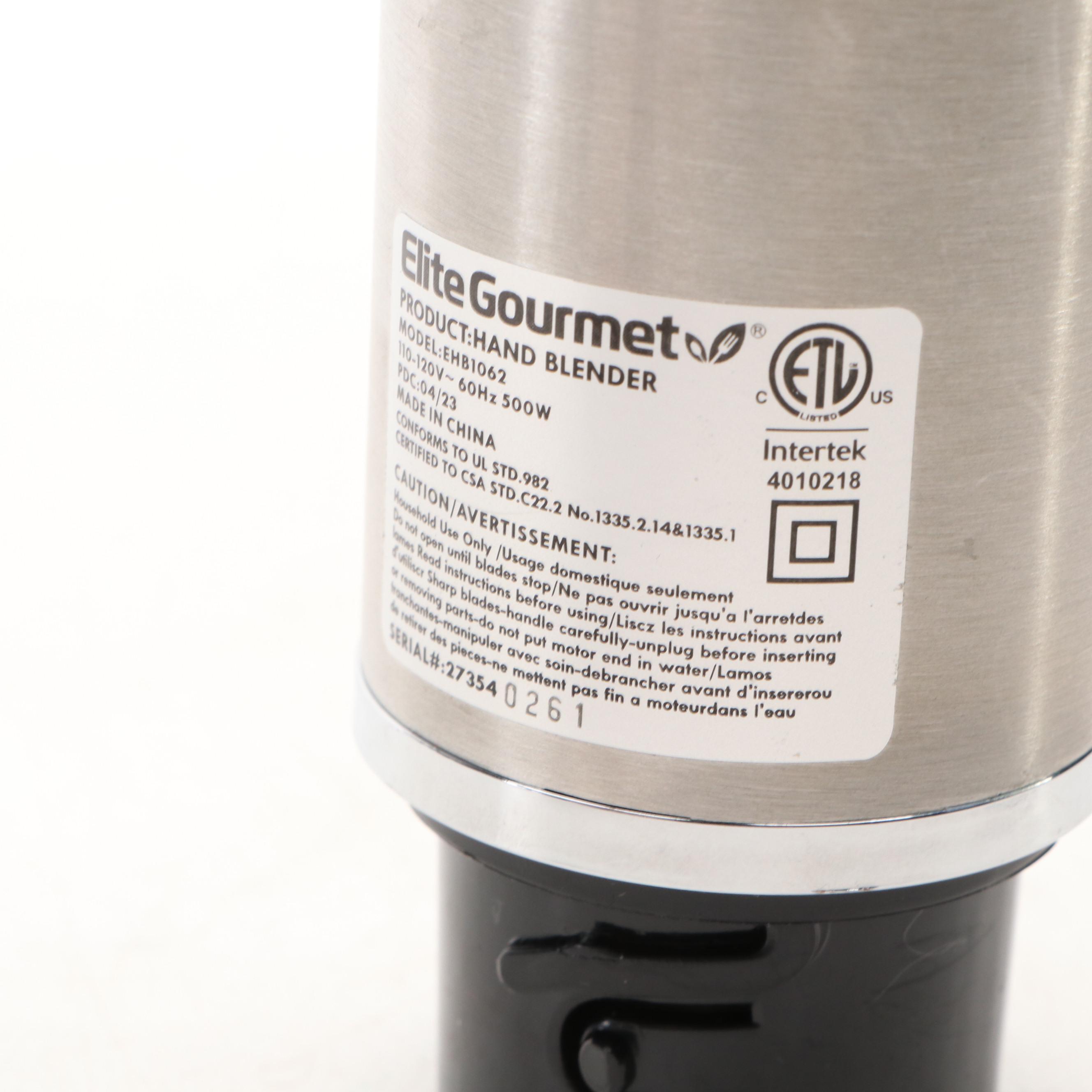 Elite Gourmet Hand Blender with Bags