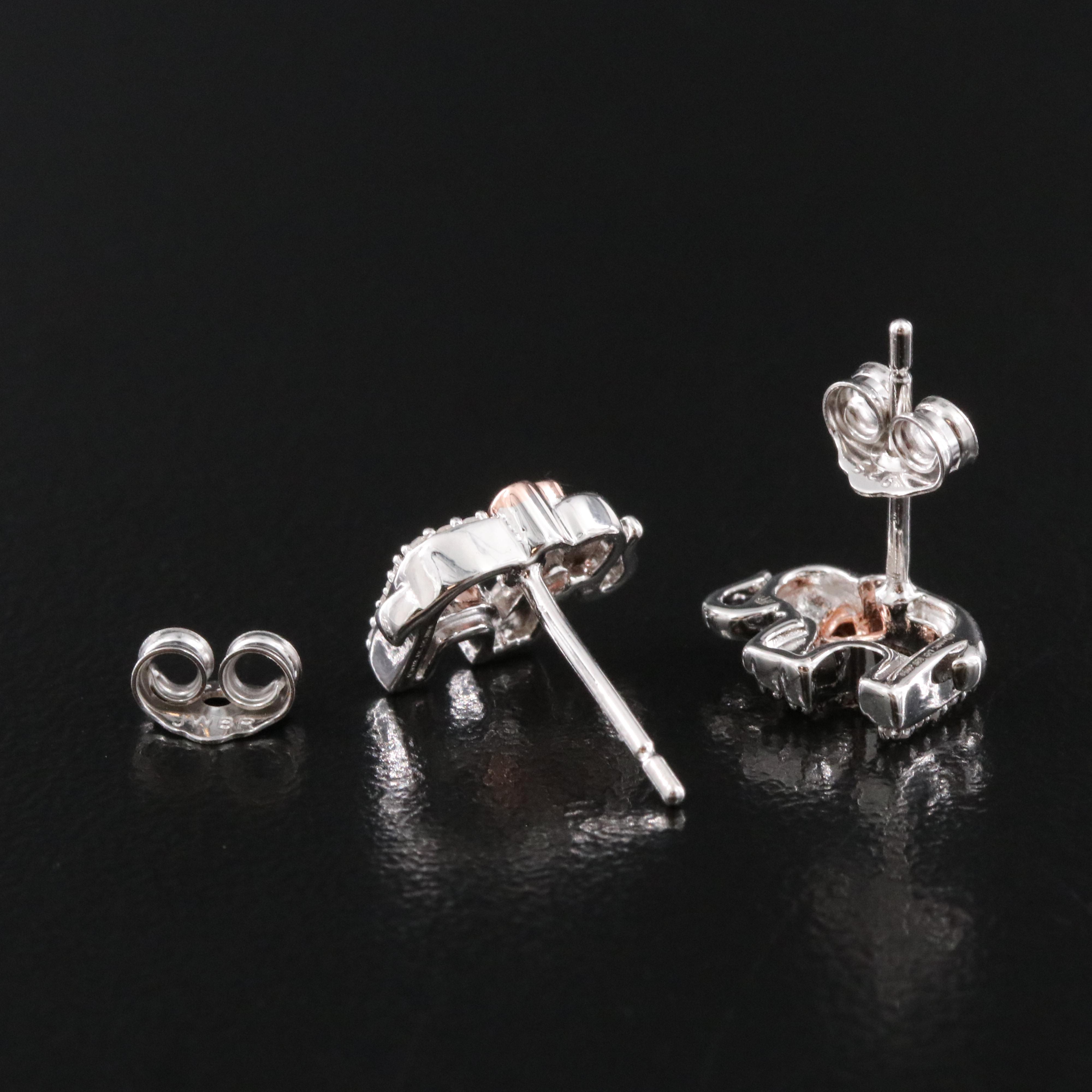 Hallmark Sterling Diamond Elephant Earrings