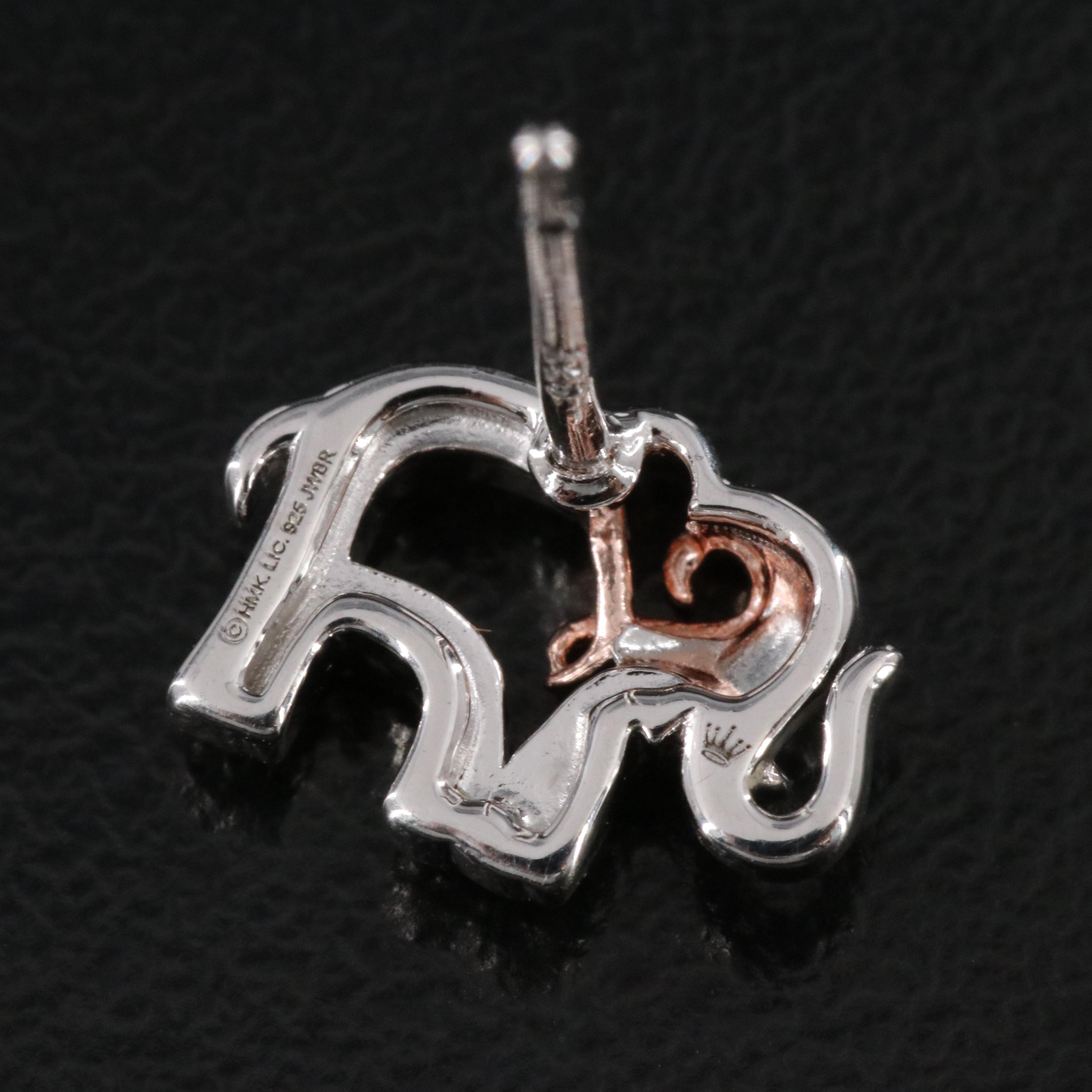 Hallmark Sterling Diamond Elephant Earrings