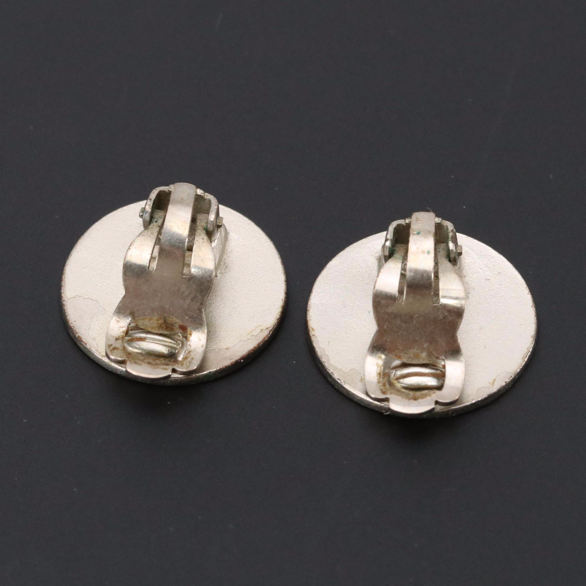 Chanel Logo Button Clip Earrings, 2000