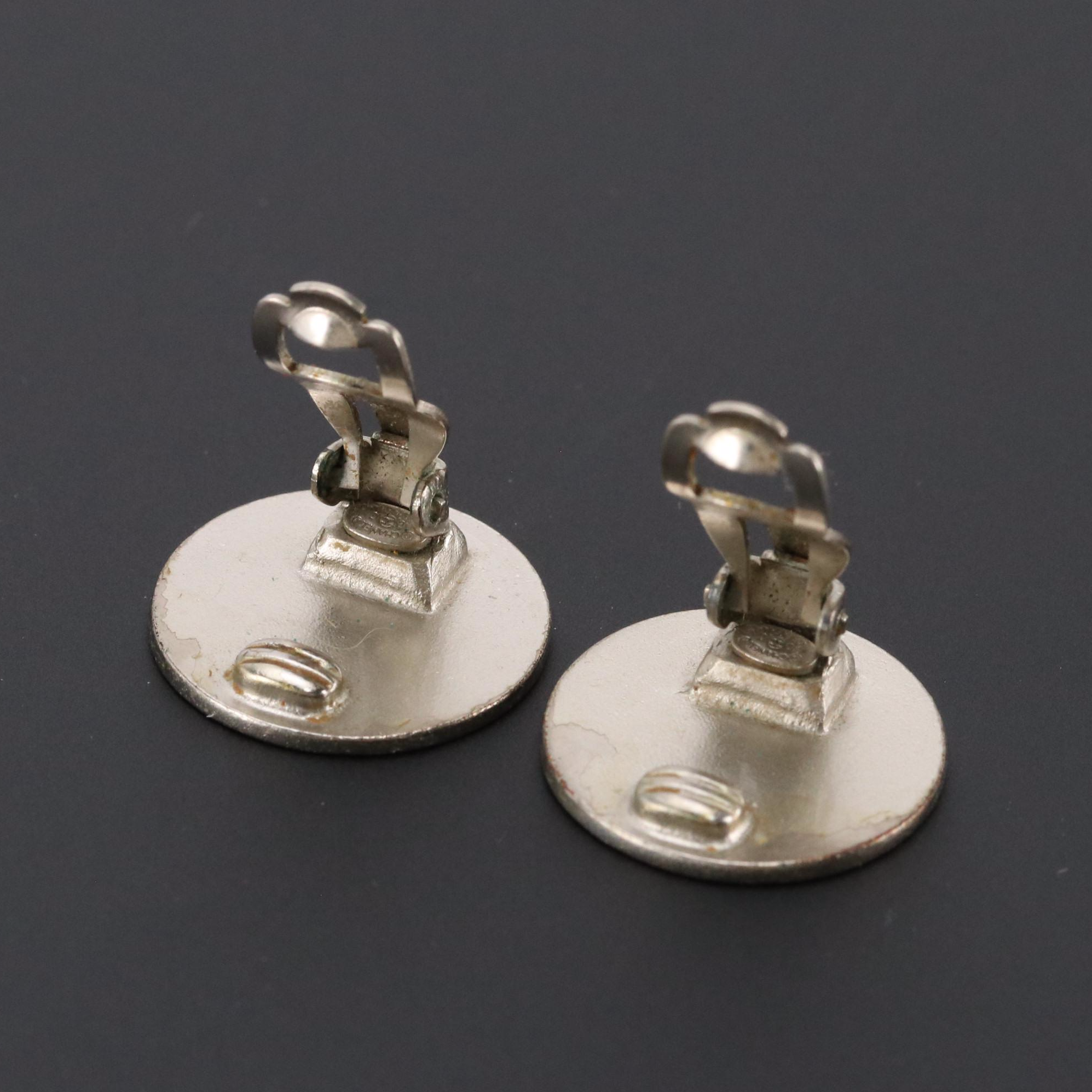 Chanel Logo Button Clip Earrings, 2000