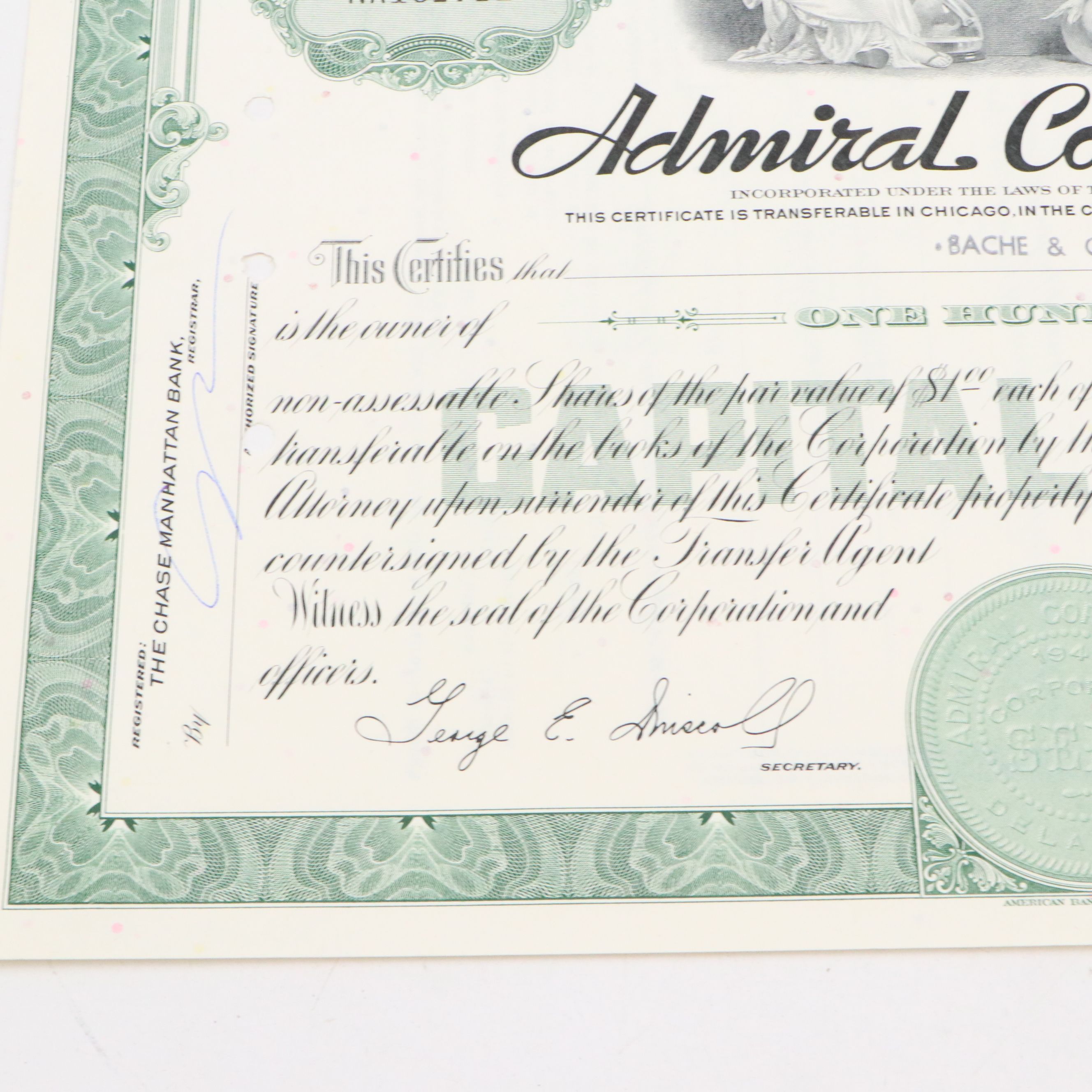 1863 George Opdyke Signed Election Expenses Check with Stock Certificates