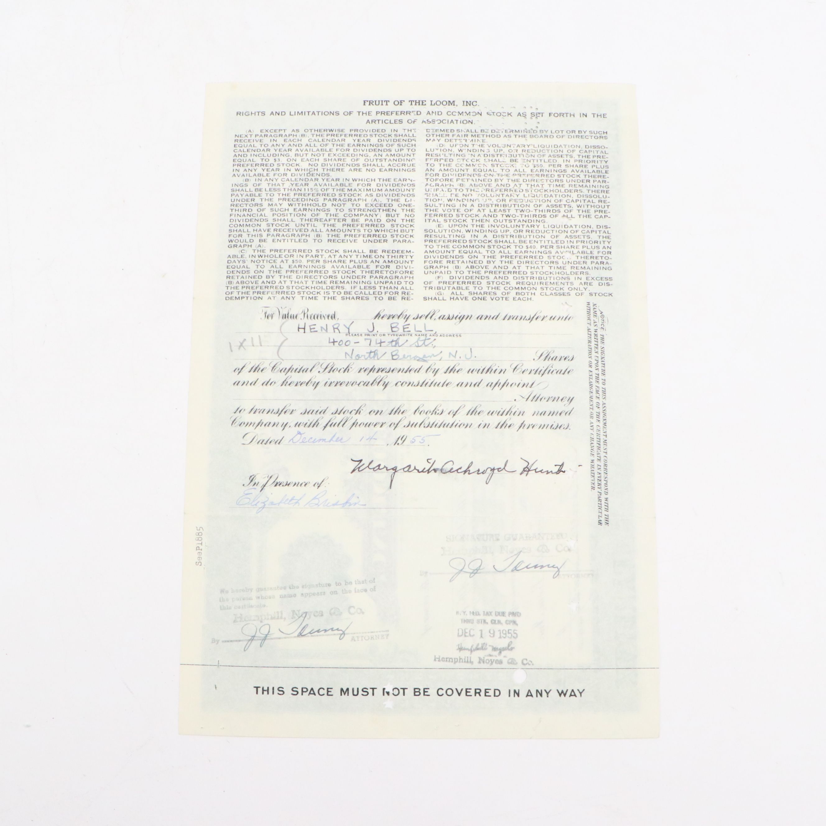 1863 George Opdyke Signed Election Expenses Check with Stock Certificates