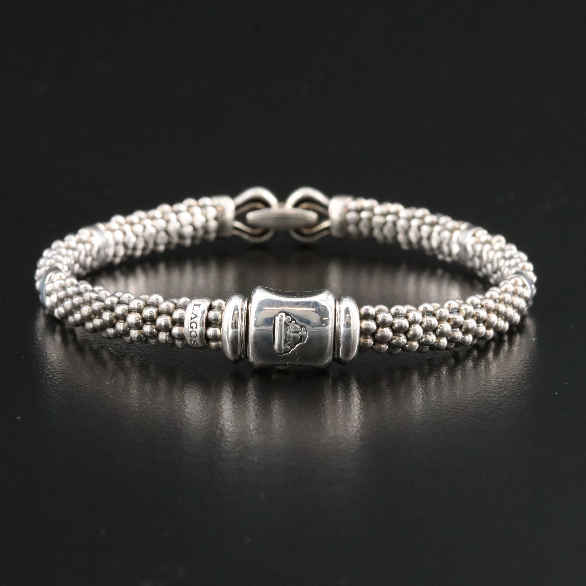 Caviar by Lagos Derby Sterling Buckle Bracelet