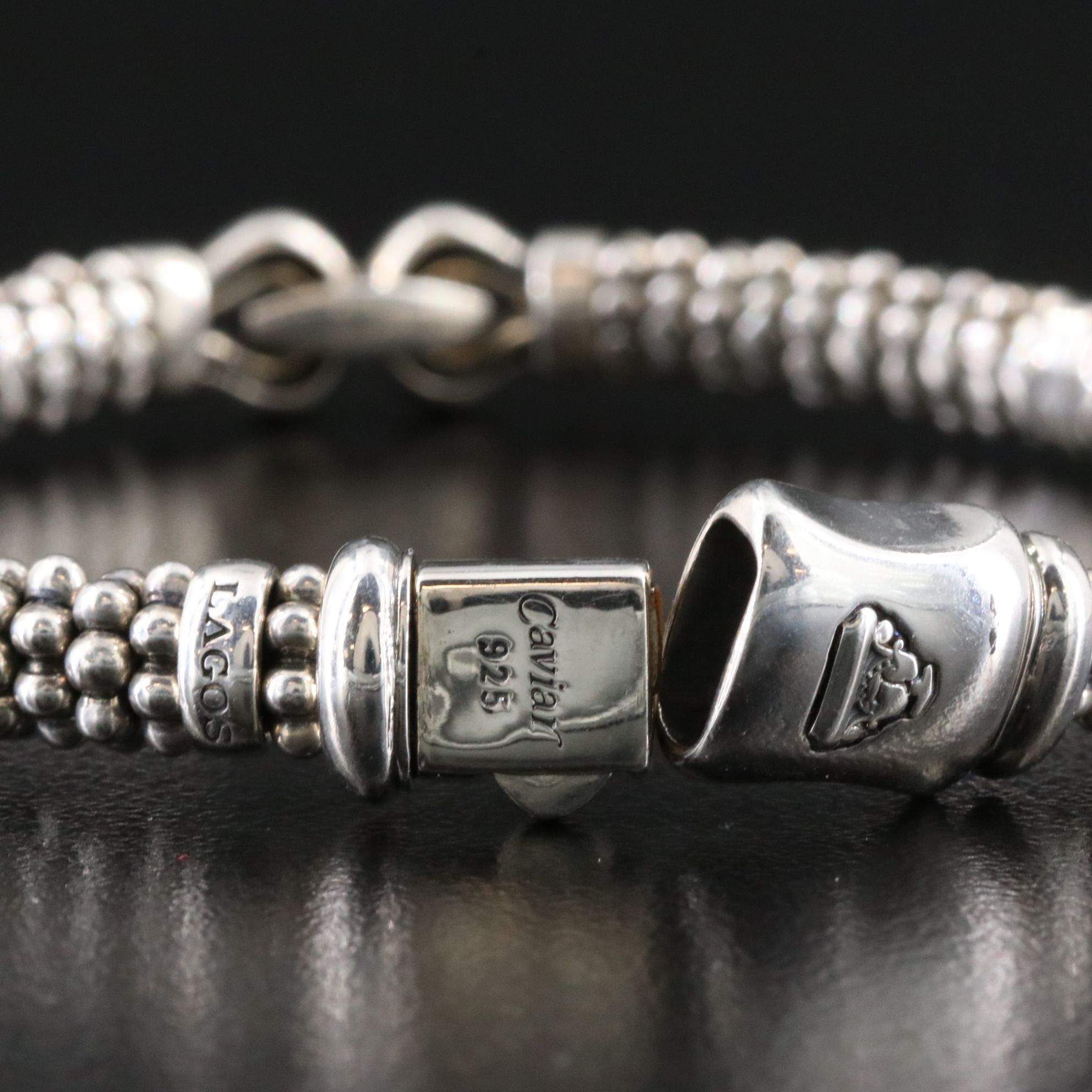 Caviar by Lagos Derby Sterling Buckle Bracelet