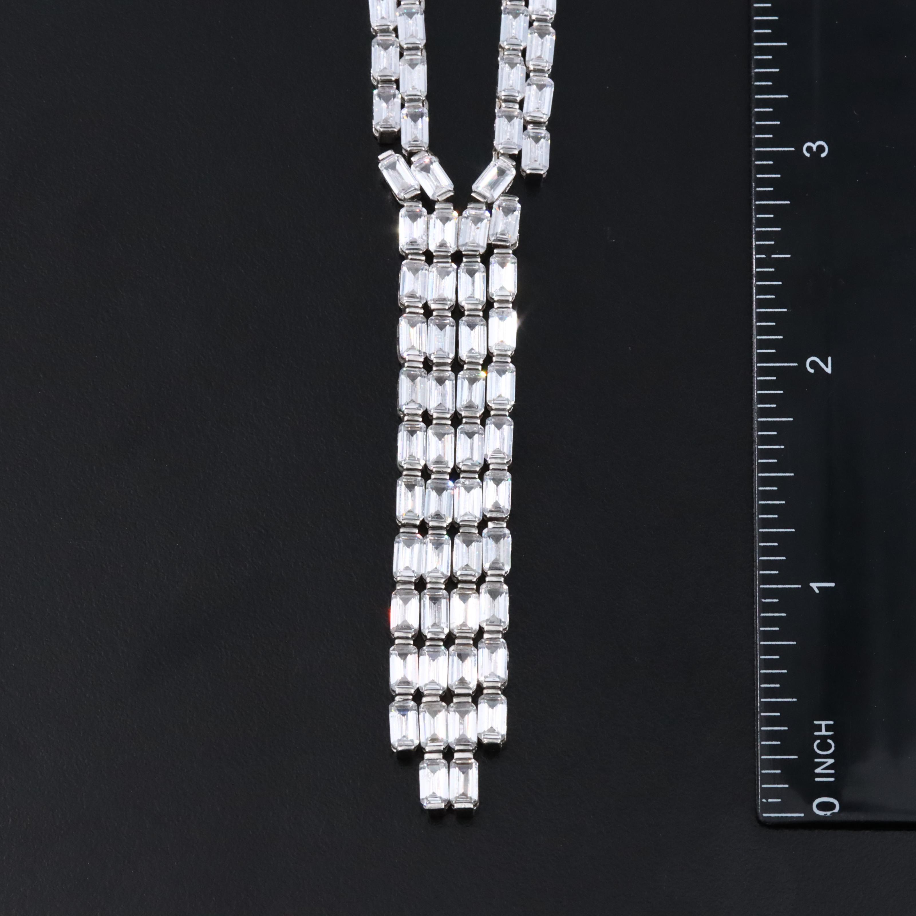 Sterling CZ Fringe Necklace