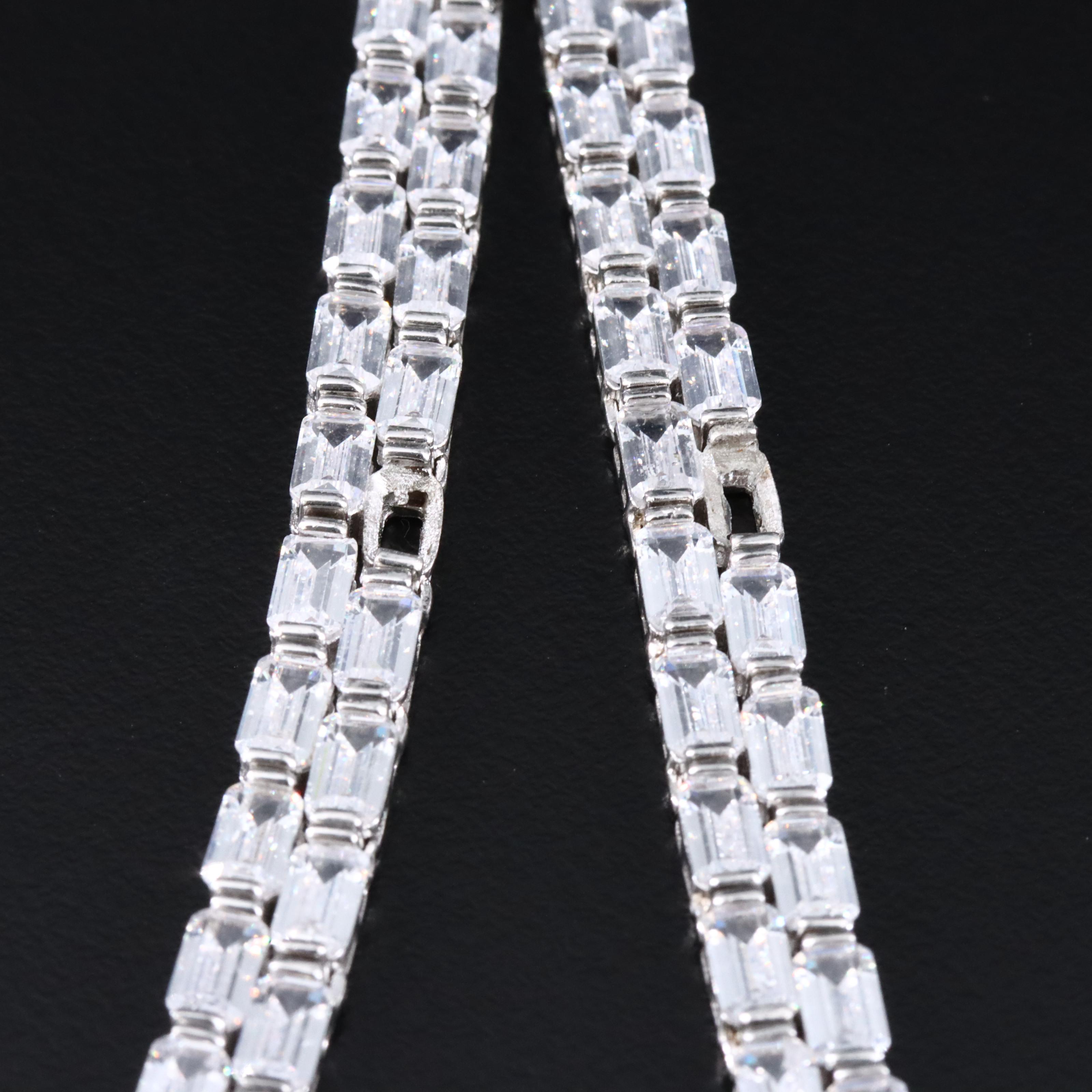 Sterling CZ Fringe Necklace