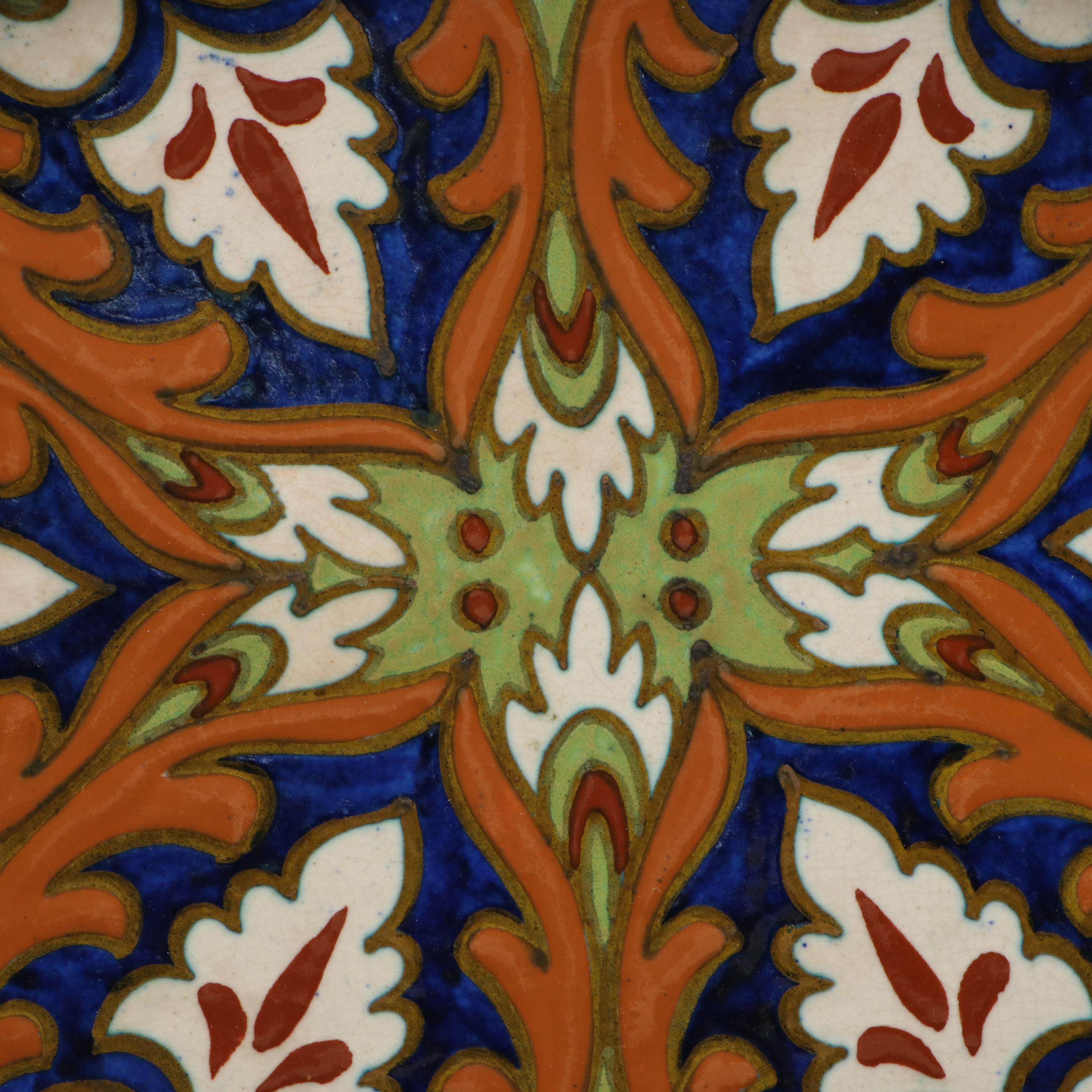 Gouda Pottery "Ali" Art Noveau Ceramic Tray with Display Stand