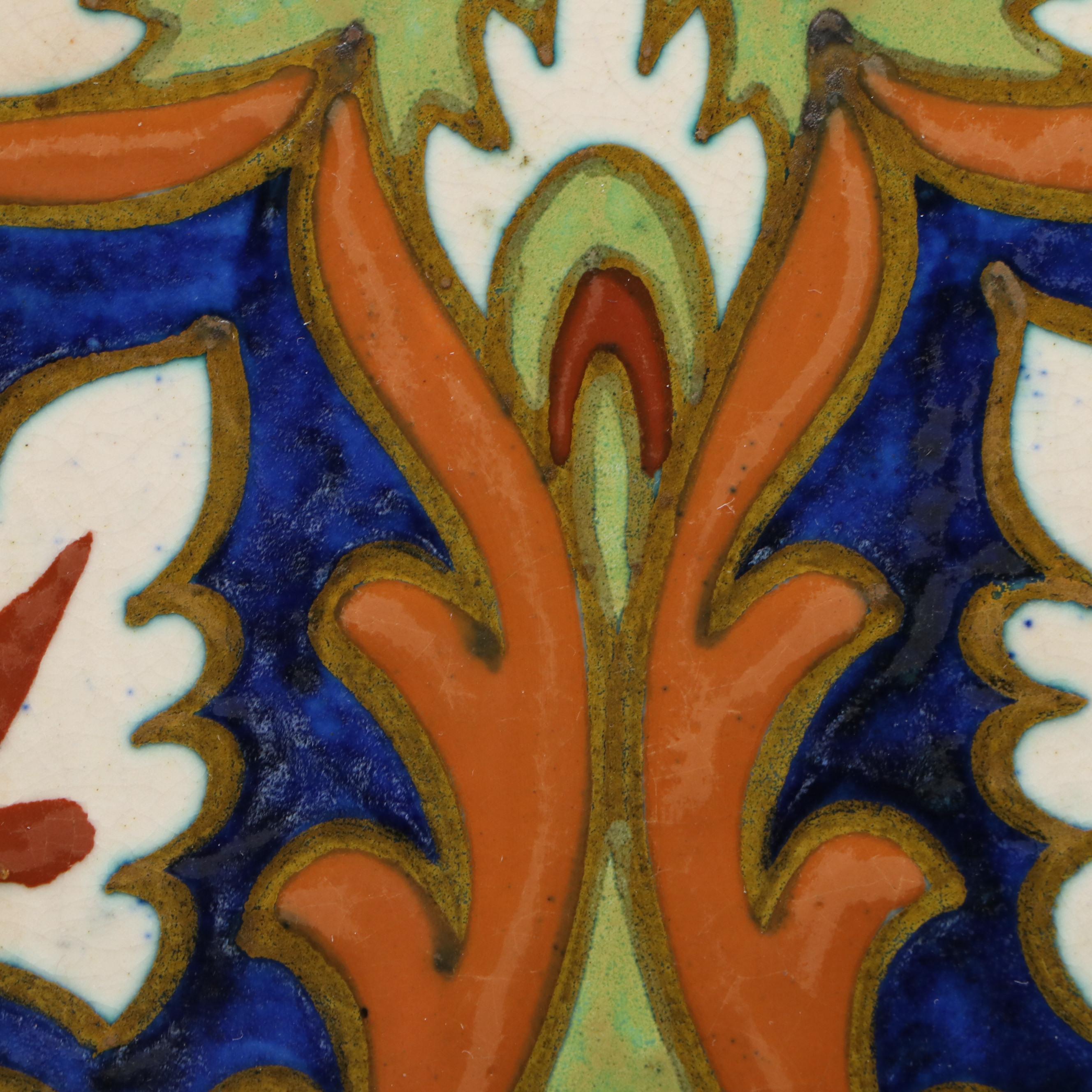 Gouda Pottery "Ali" Art Noveau Ceramic Tray with Display Stand