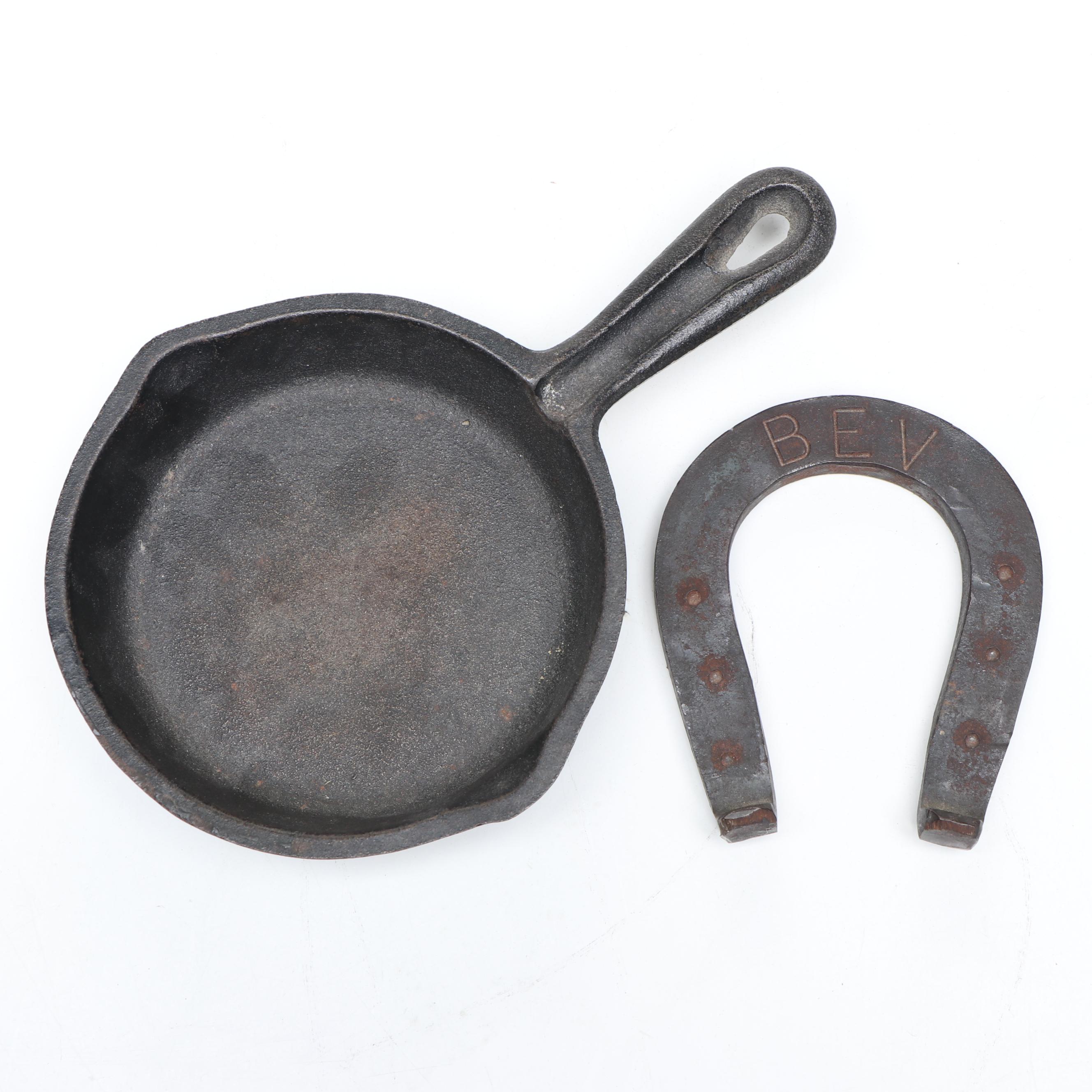 Cast Iron Kitchen Utensils with Horse Bit and Courting Candle