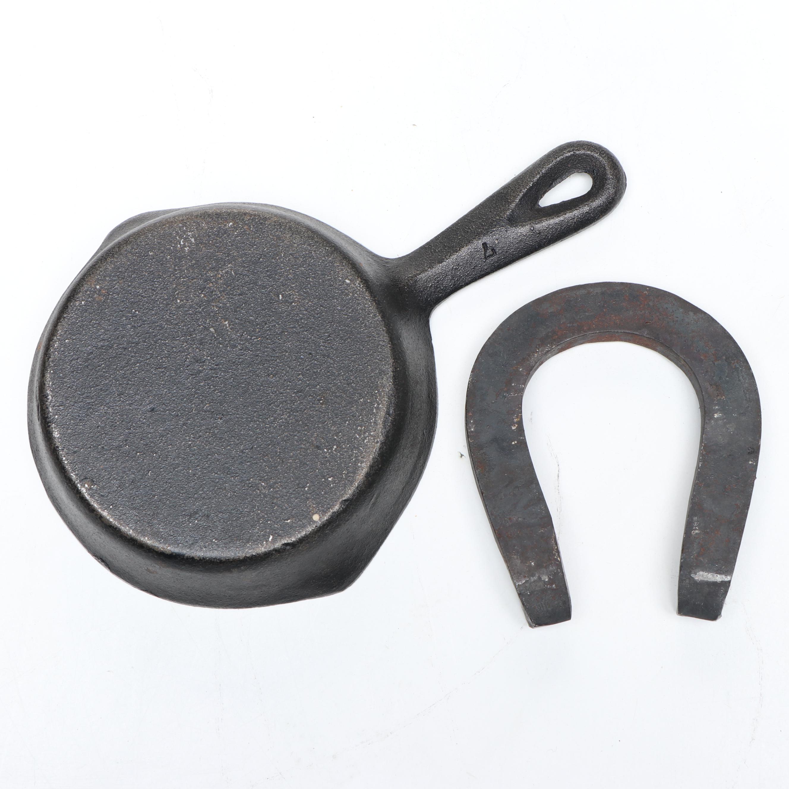 Cast Iron Kitchen Utensils with Horse Bit and Courting Candle