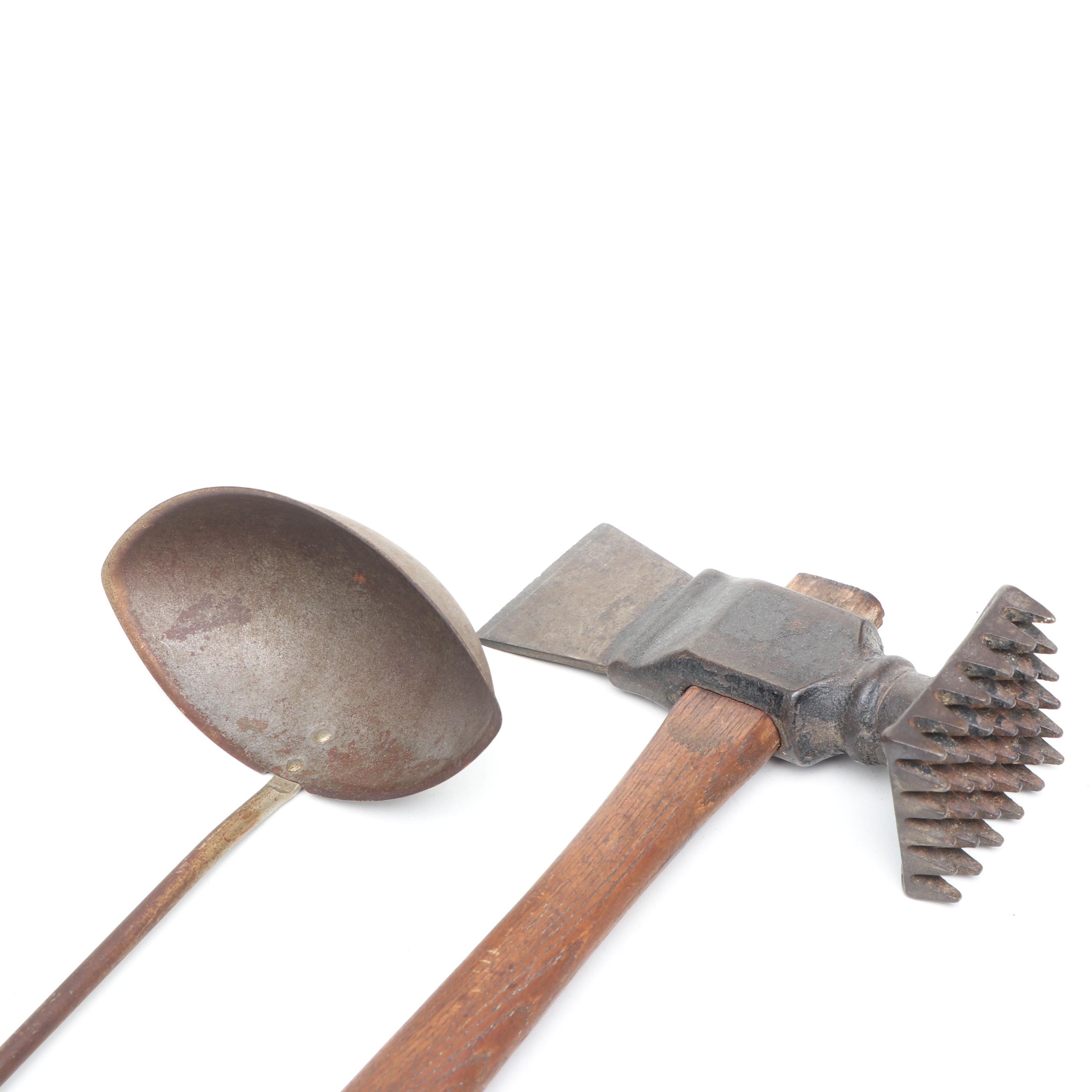 Cast Iron Kitchen Utensils with Horse Bit and Courting Candle