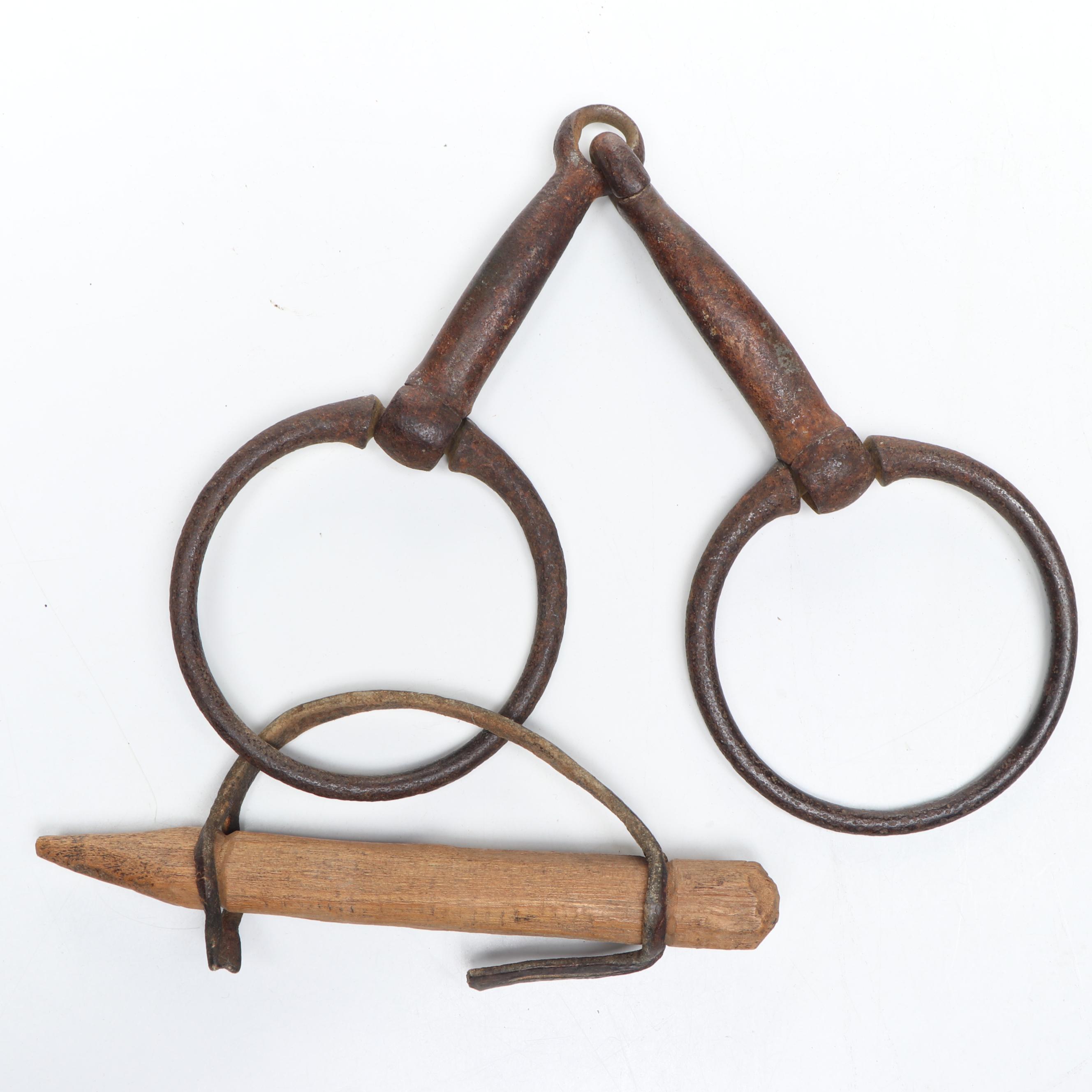 Cast Iron Kitchen Utensils with Horse Bit and Courting Candle