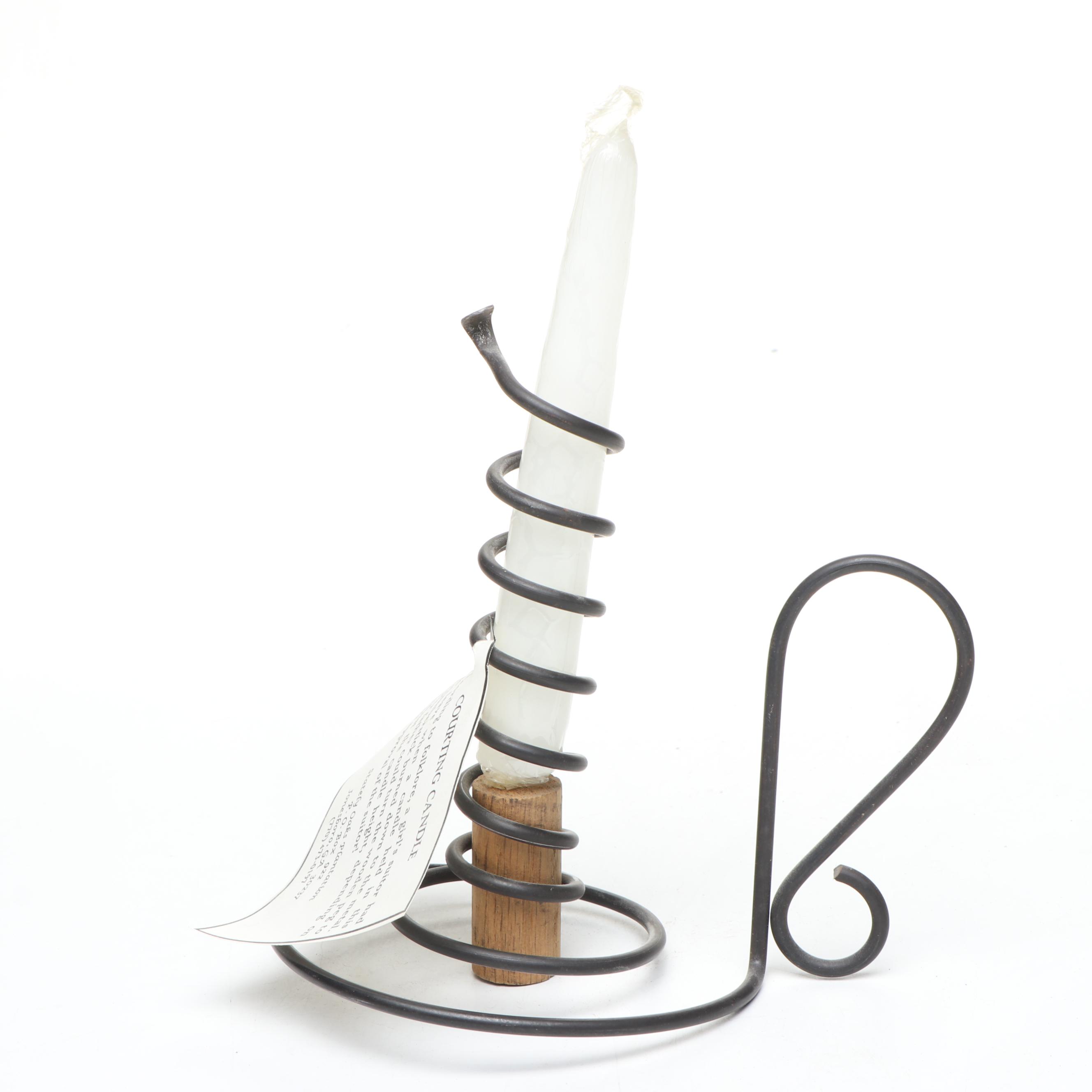 Cast Iron Kitchen Utensils with Horse Bit and Courting Candle