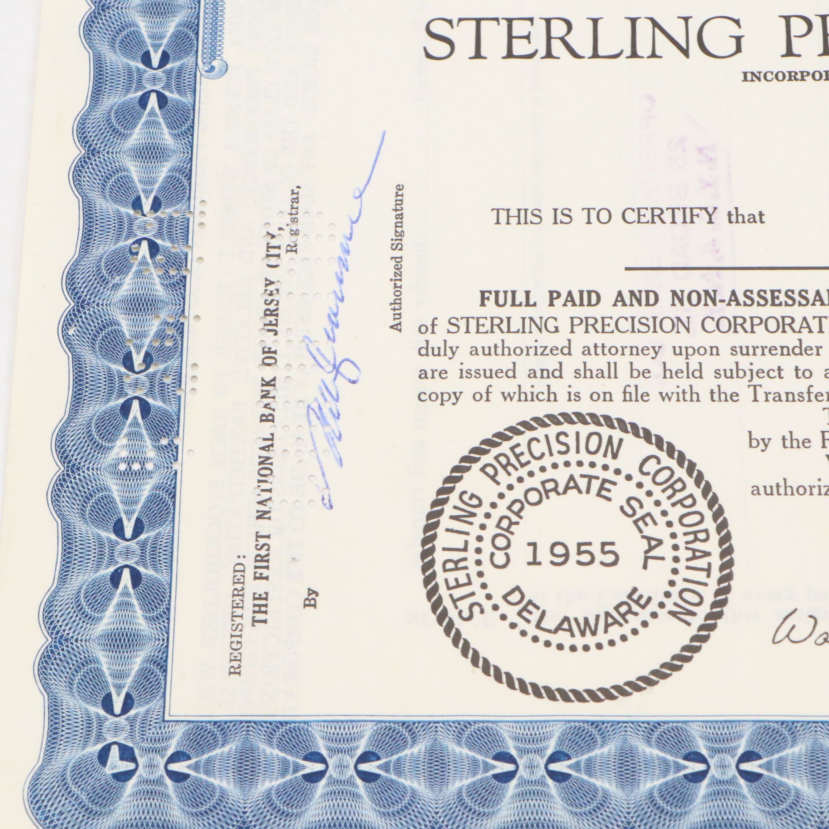 1961 Sterling Precision and 1954 United States Lines Company Stock Certificates