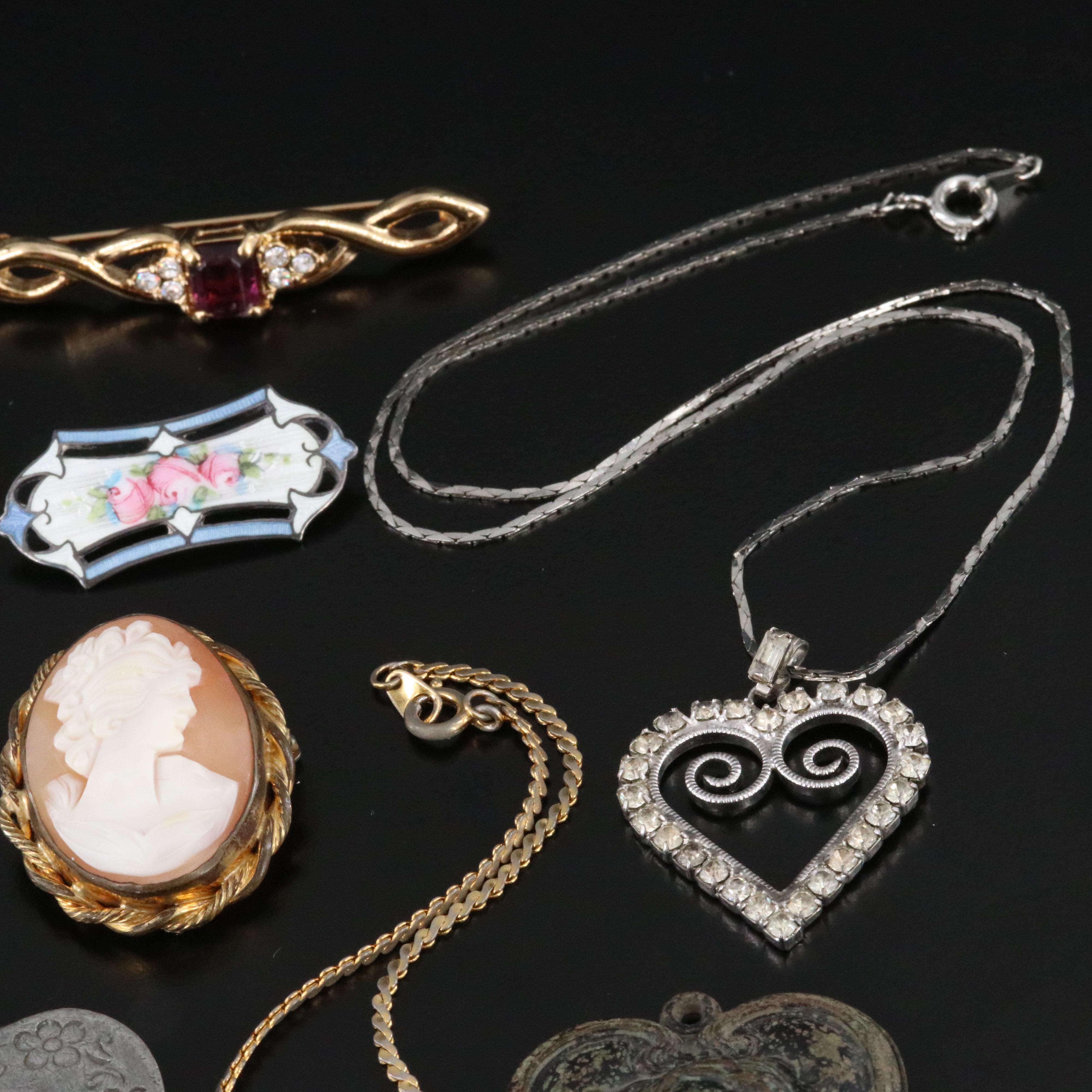 Antique and Vintage Hearts and Cameo Collection Featuring Krementz