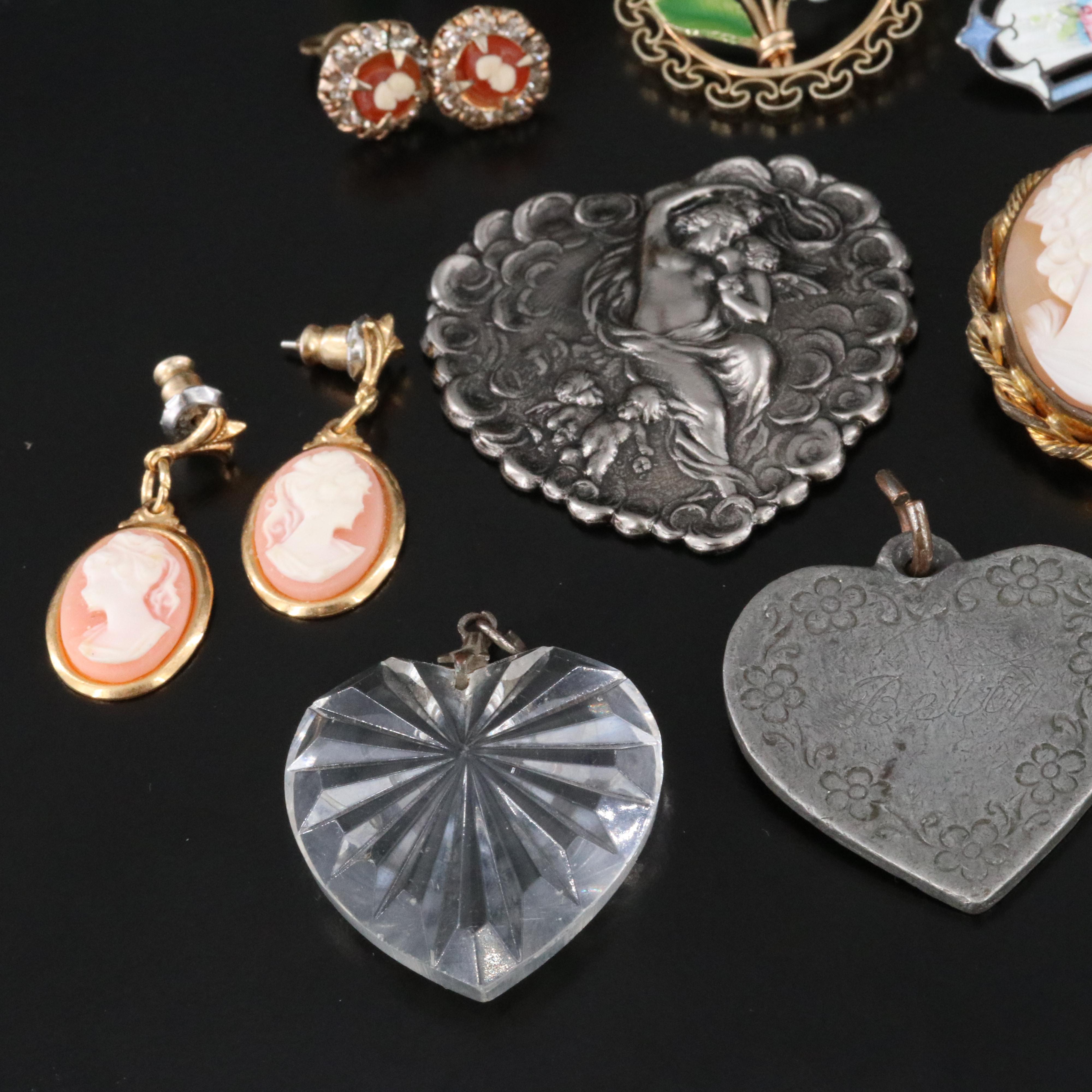 Antique and Vintage Hearts and Cameo Collection Featuring Krementz