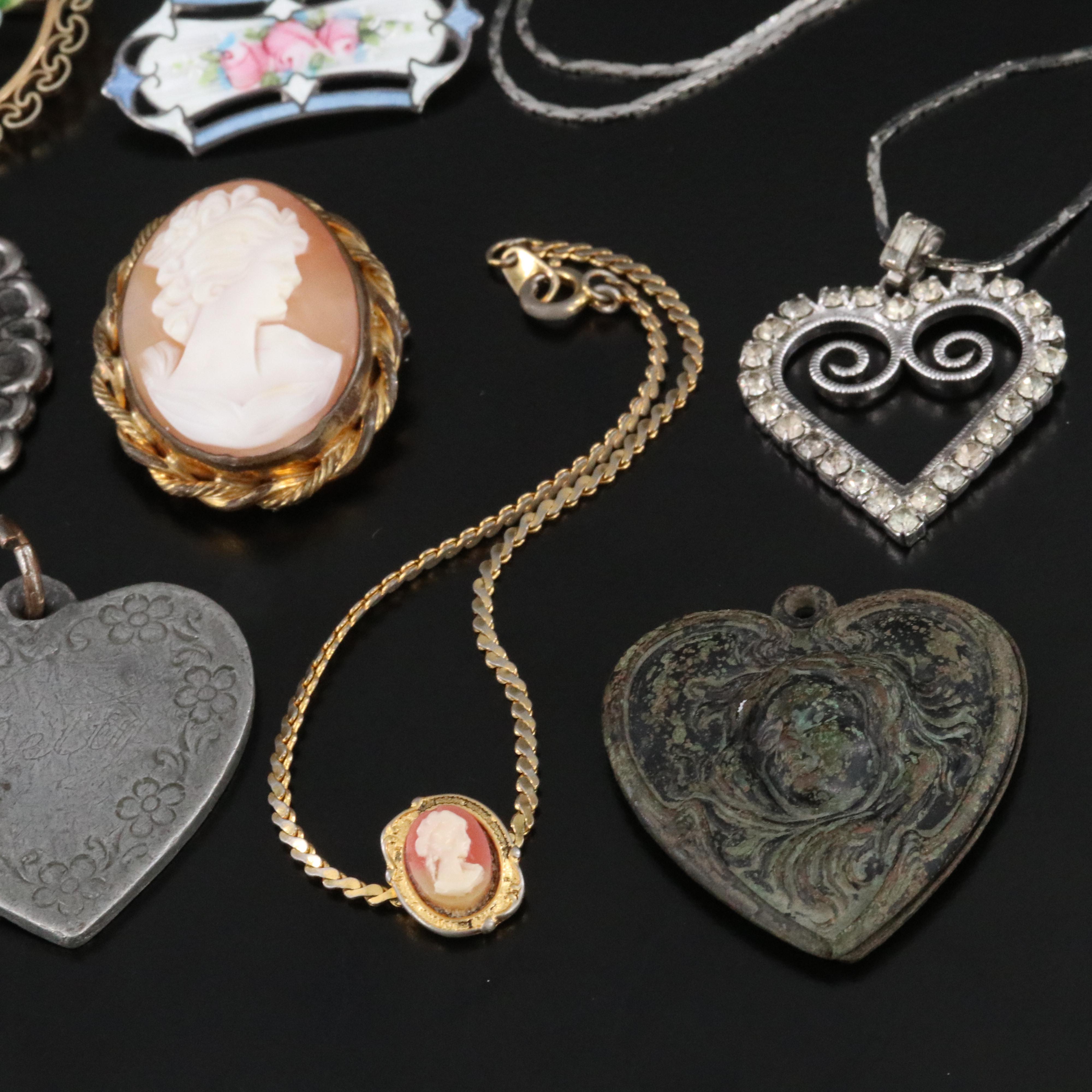 Antique and Vintage Hearts and Cameo Collection Featuring Krementz