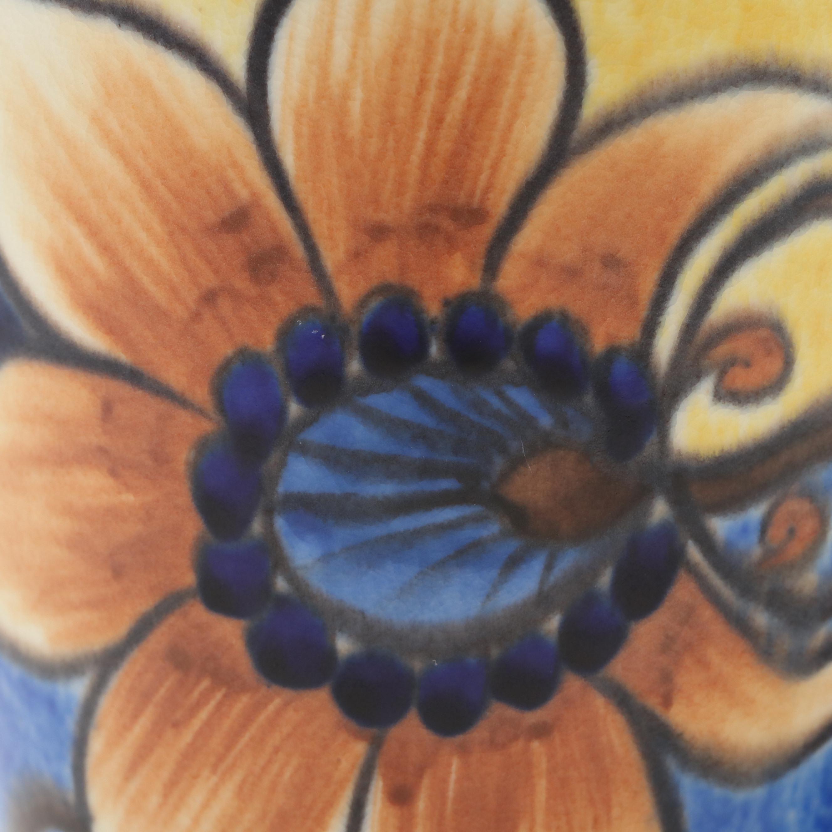 Pair of Clews  & Co. Chameleon Ware Hand-Painted Ceramic Vases