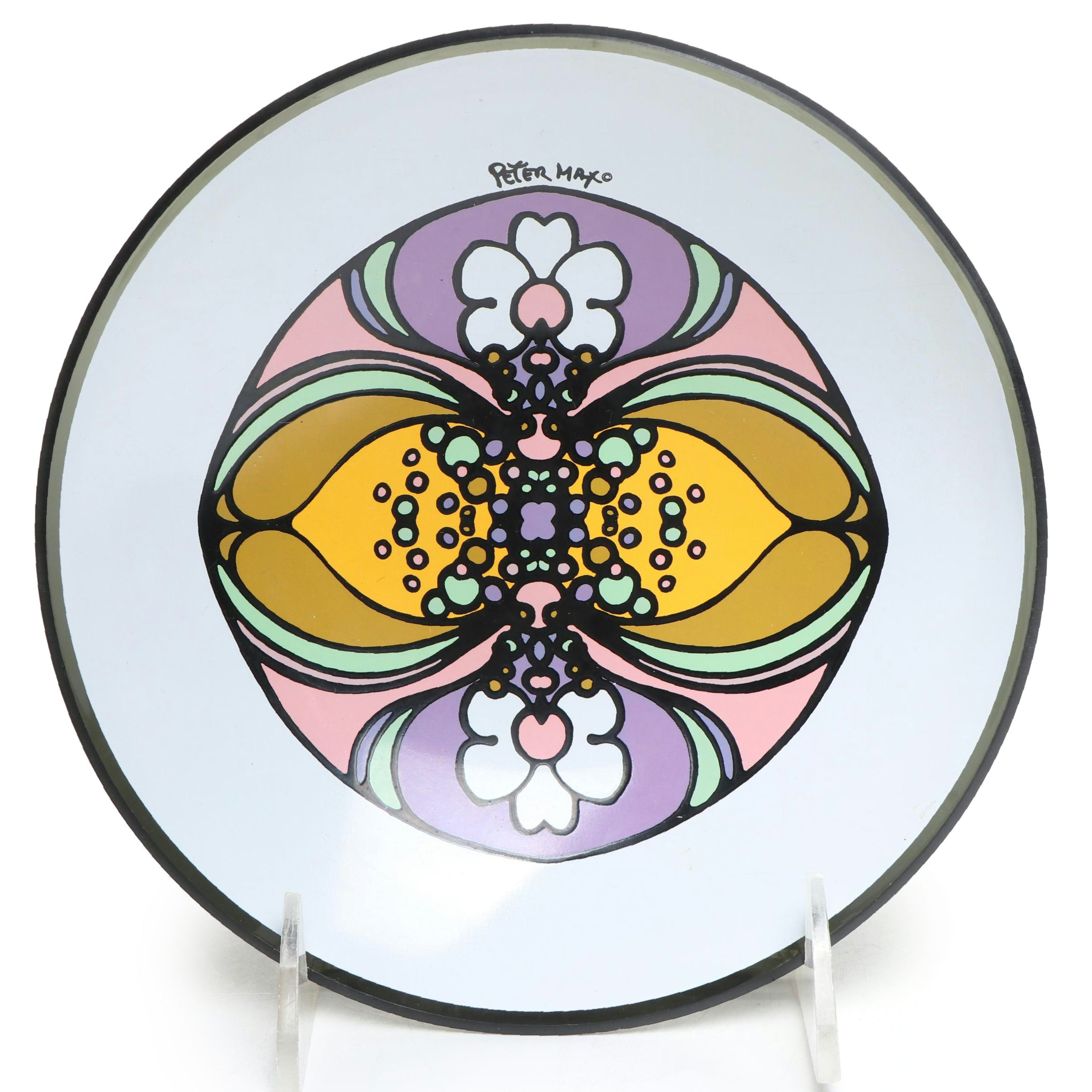 Peter Max Glass Floral Bowl, Mid-20th Century