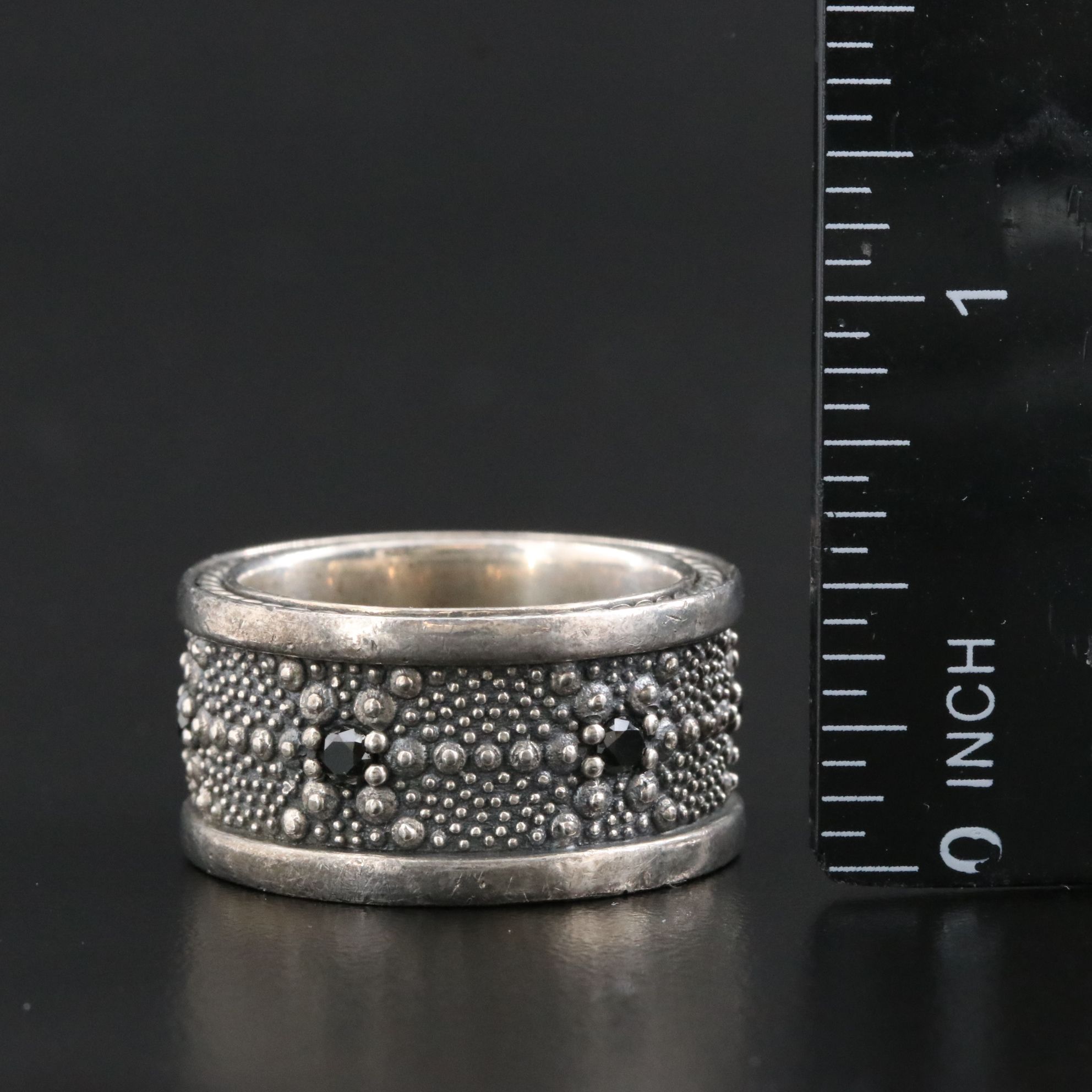 David Yurman Midnight Melange Sterling and 0.48 CTW Black Diamond Band