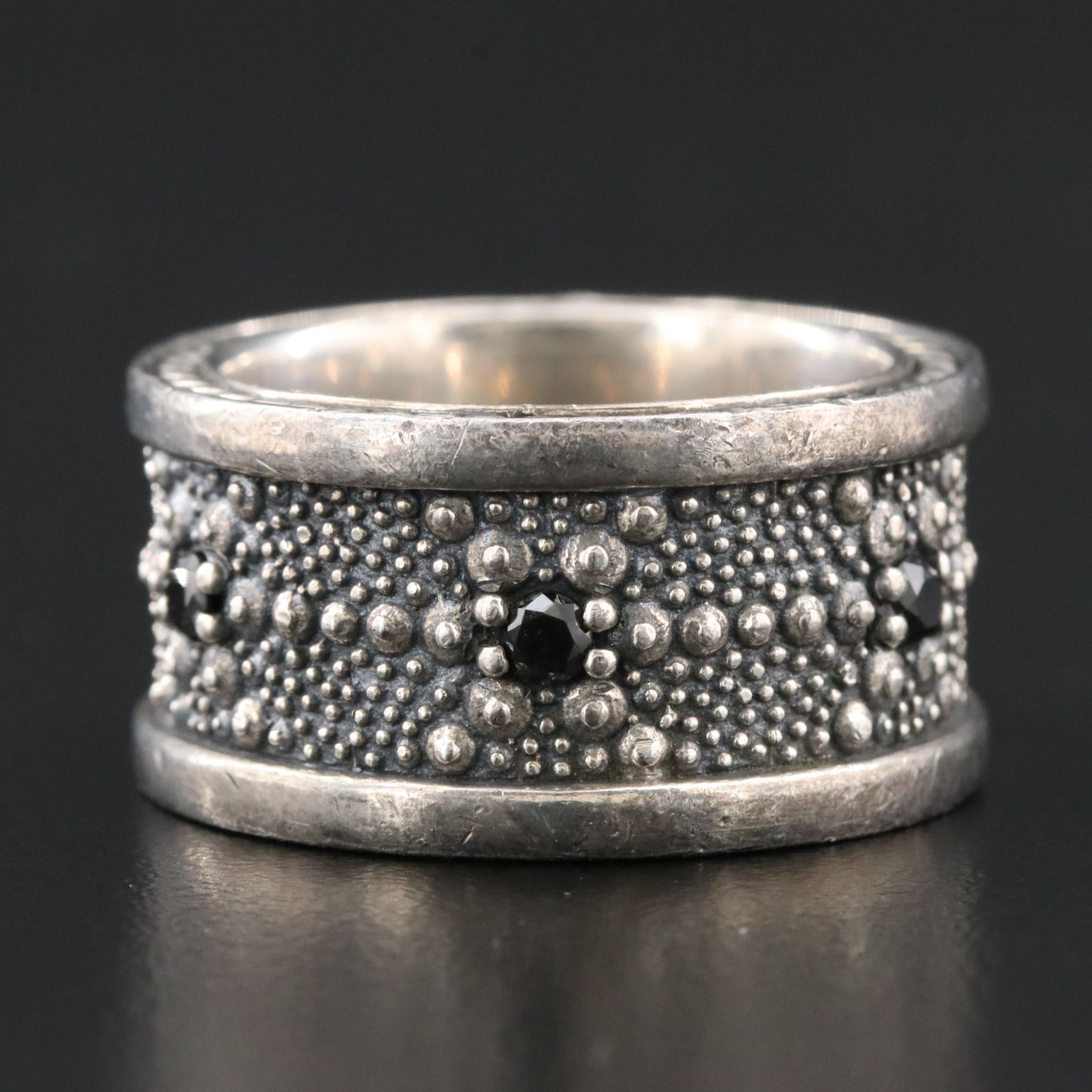 David Yurman Midnight Melange Sterling and 0.48 CTW Black Diamond Band