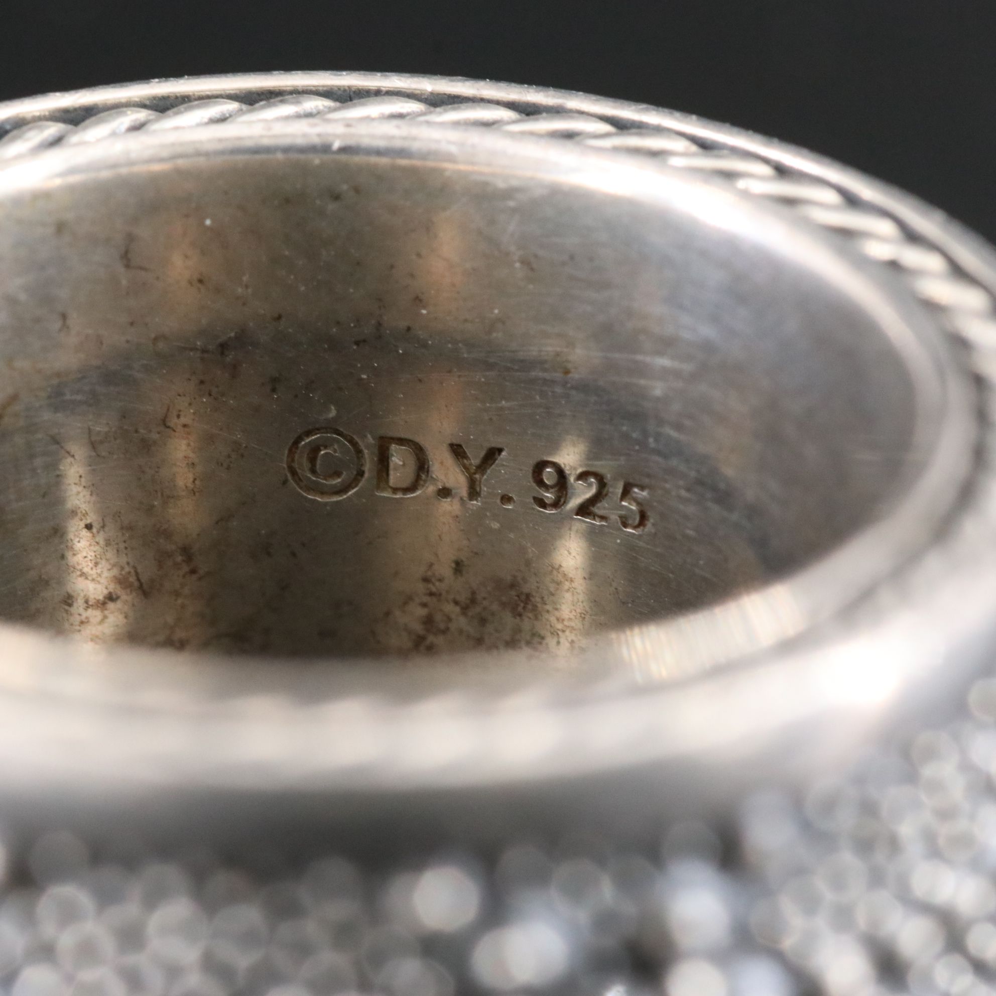 David Yurman Midnight Melange Sterling and 0.48 CTW Black Diamond Band