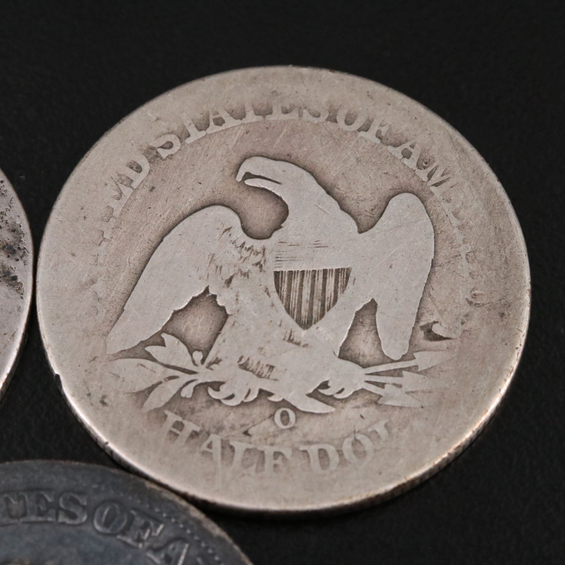 Three Seated Liberty Silver Half Dollars Including an 1855