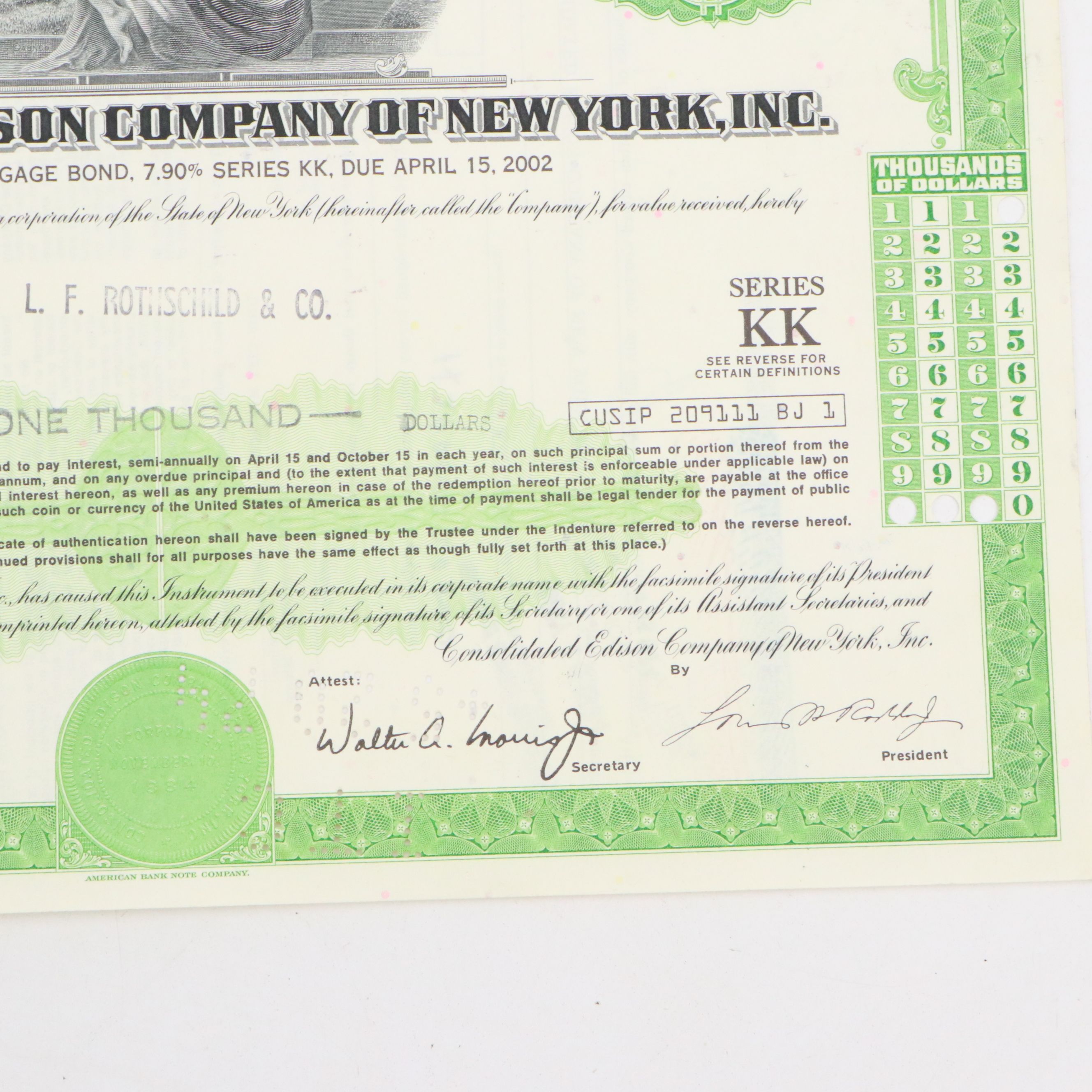Consolidation Edison, Abacus Fund and Atlantic Richfield Stock Certificates