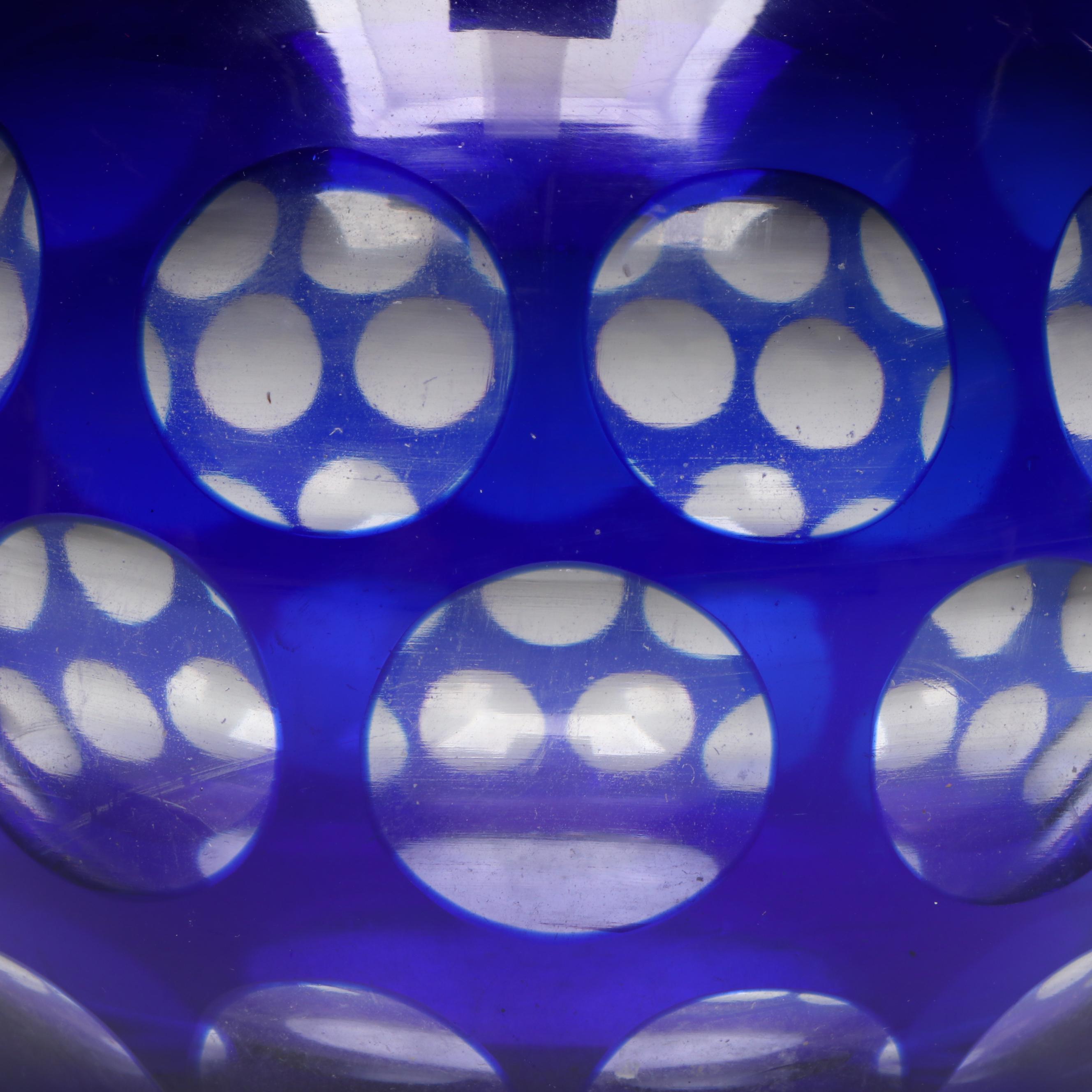 Blue Dot Glass Rose Bowl