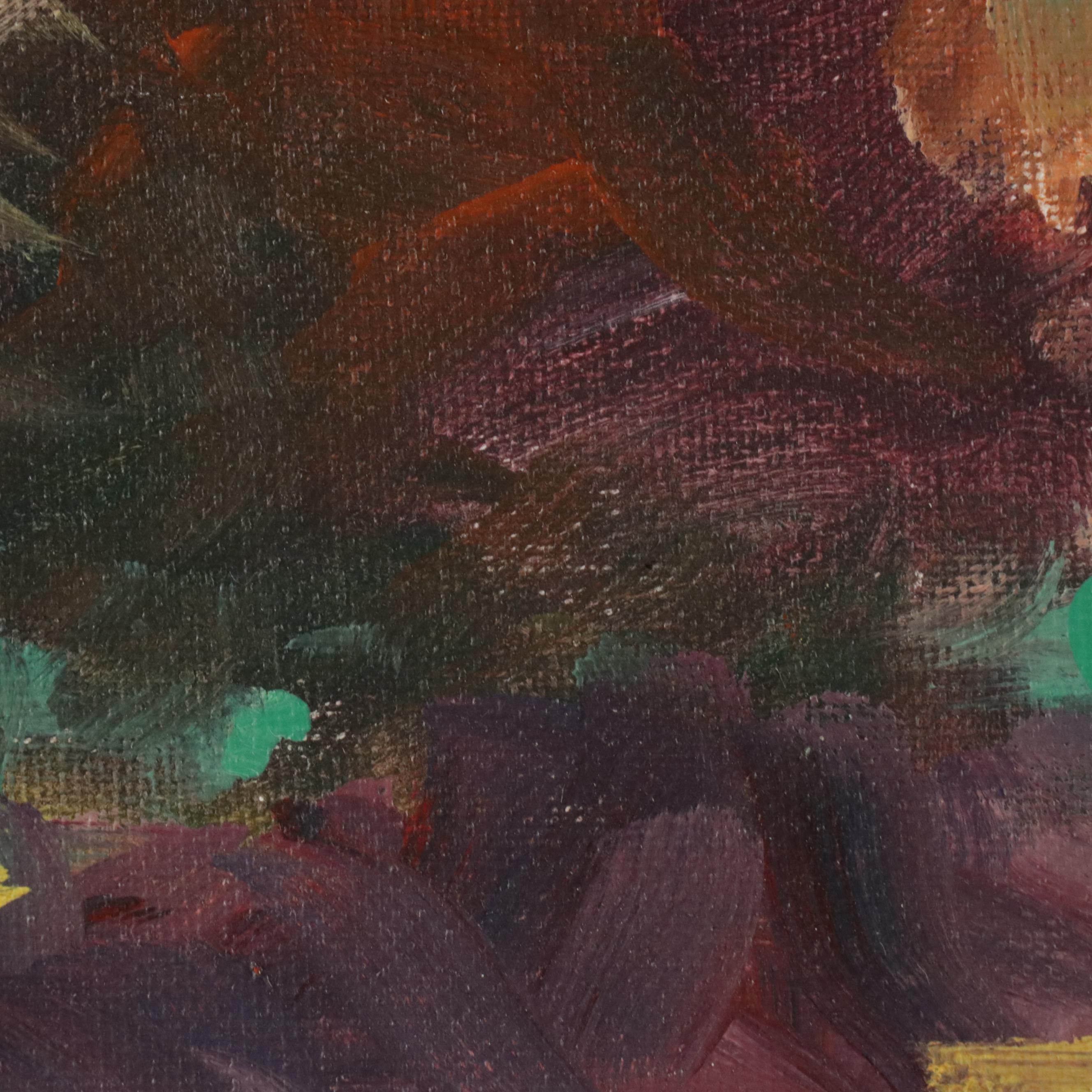 Robert Riddle Baker Landscape Acrylic Painting "The End of Fall," 2025