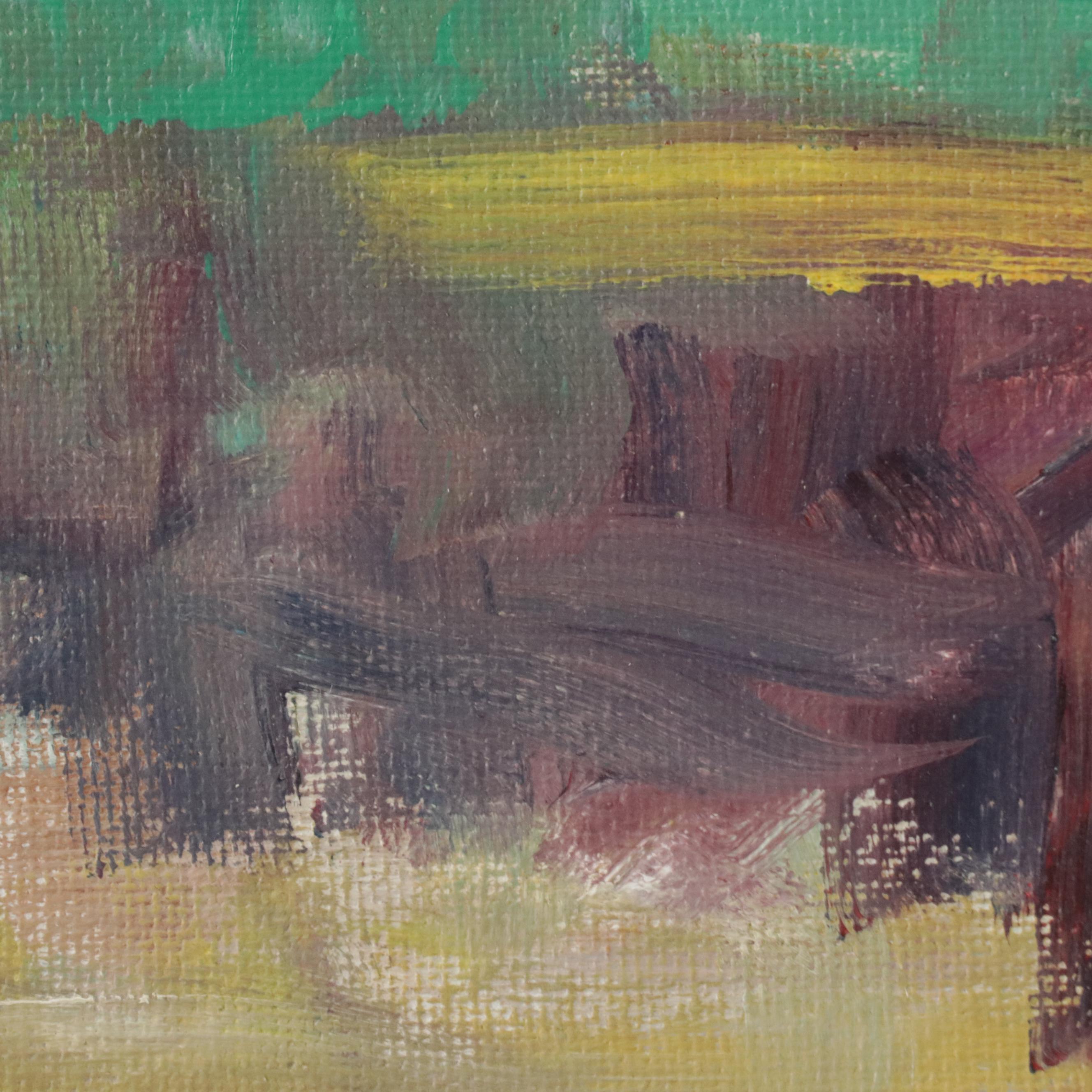 Robert Riddle Baker Landscape Acrylic Painting "The End of Fall," 2025