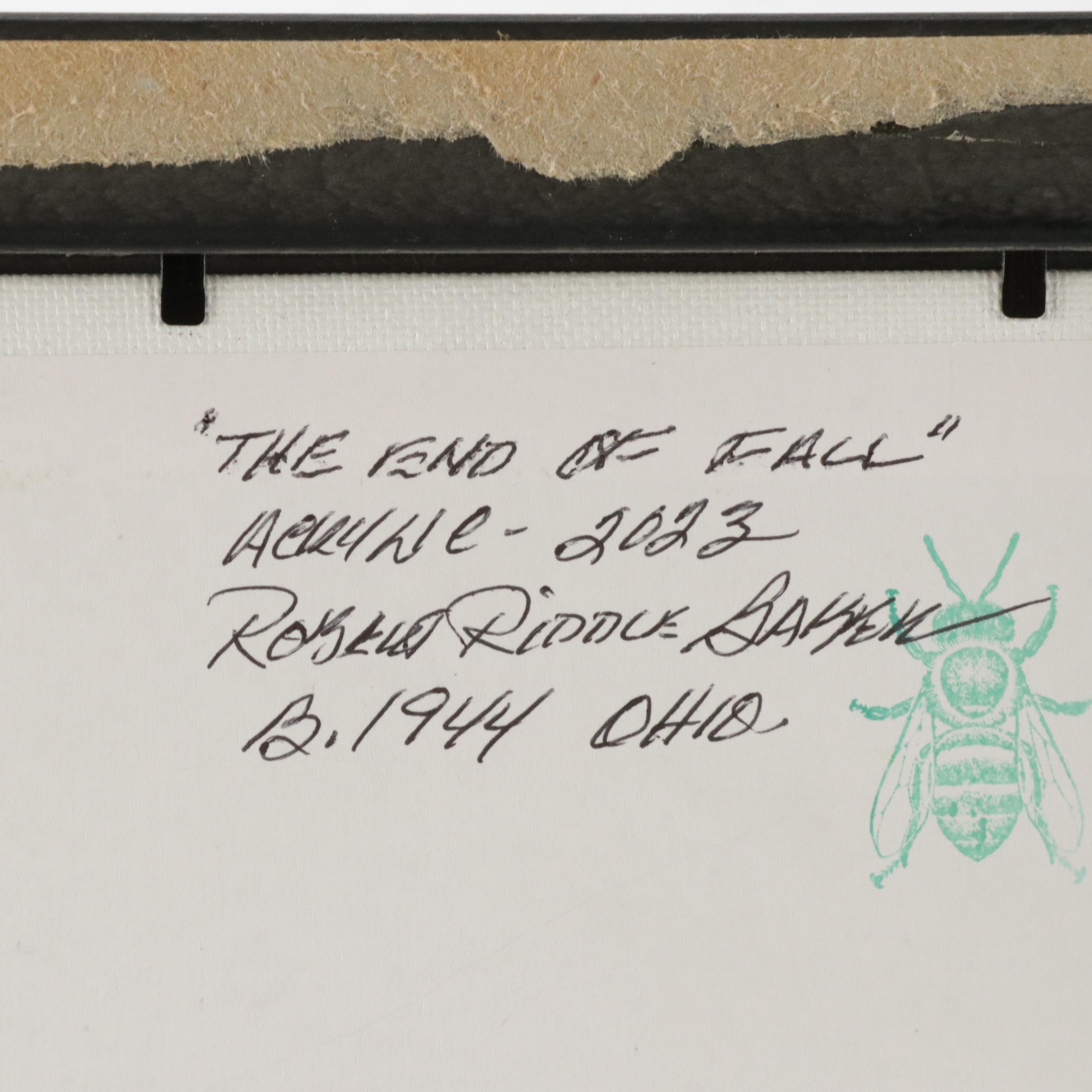 Robert Riddle Baker Landscape Acrylic Painting "The End of Fall," 2025