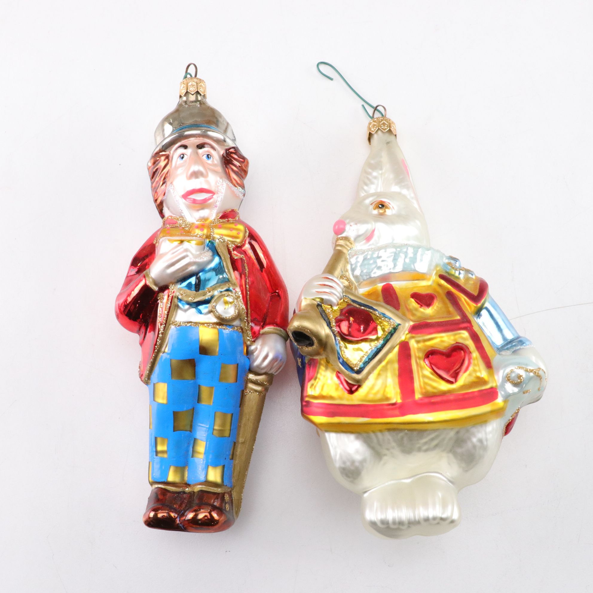 Kurt S. Adler "Alice in Wonderland" Glass Christmas Ornaments