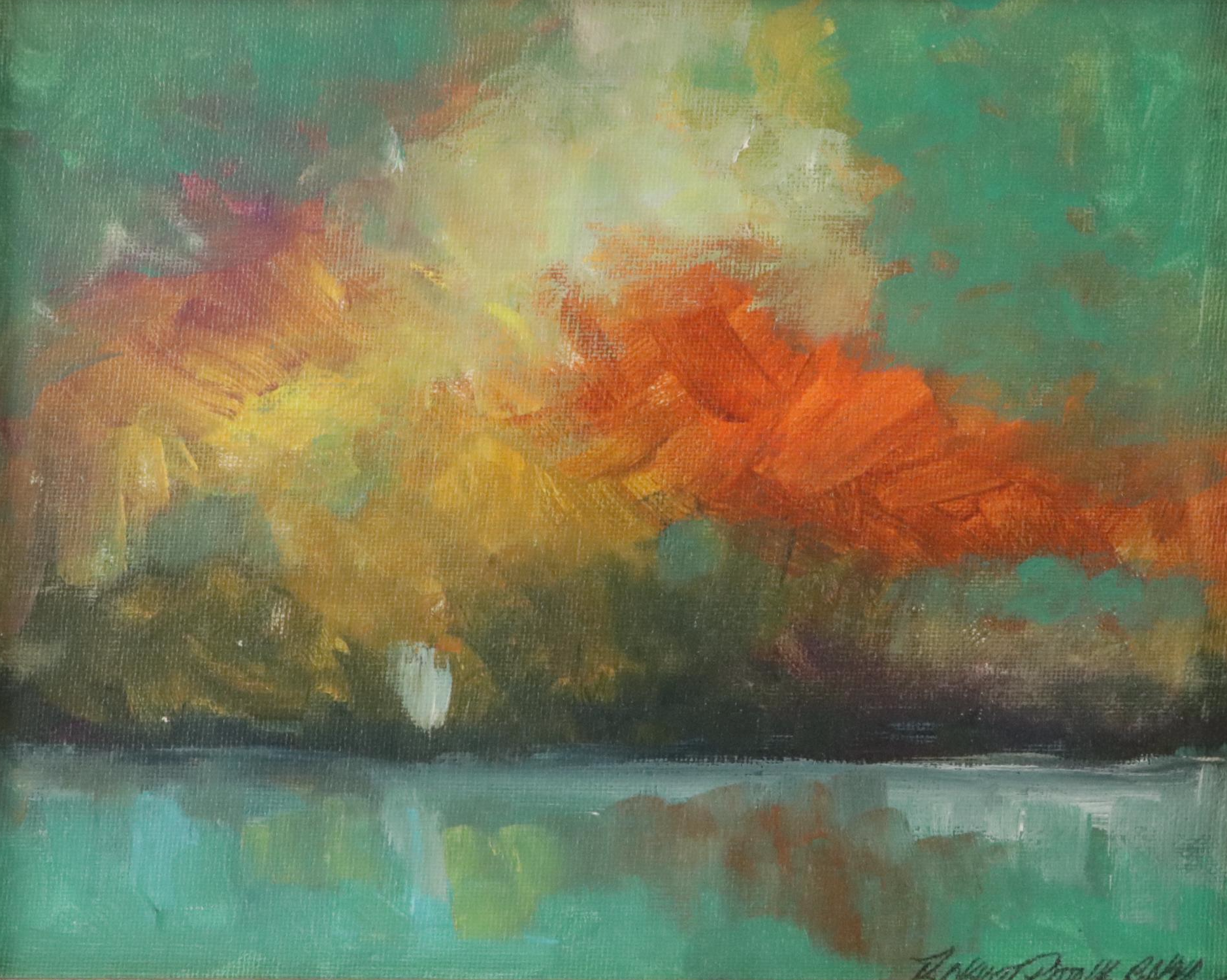 Robert Riddle Baker Landscape Acrylic Painting "Fall's Explosion," 2023